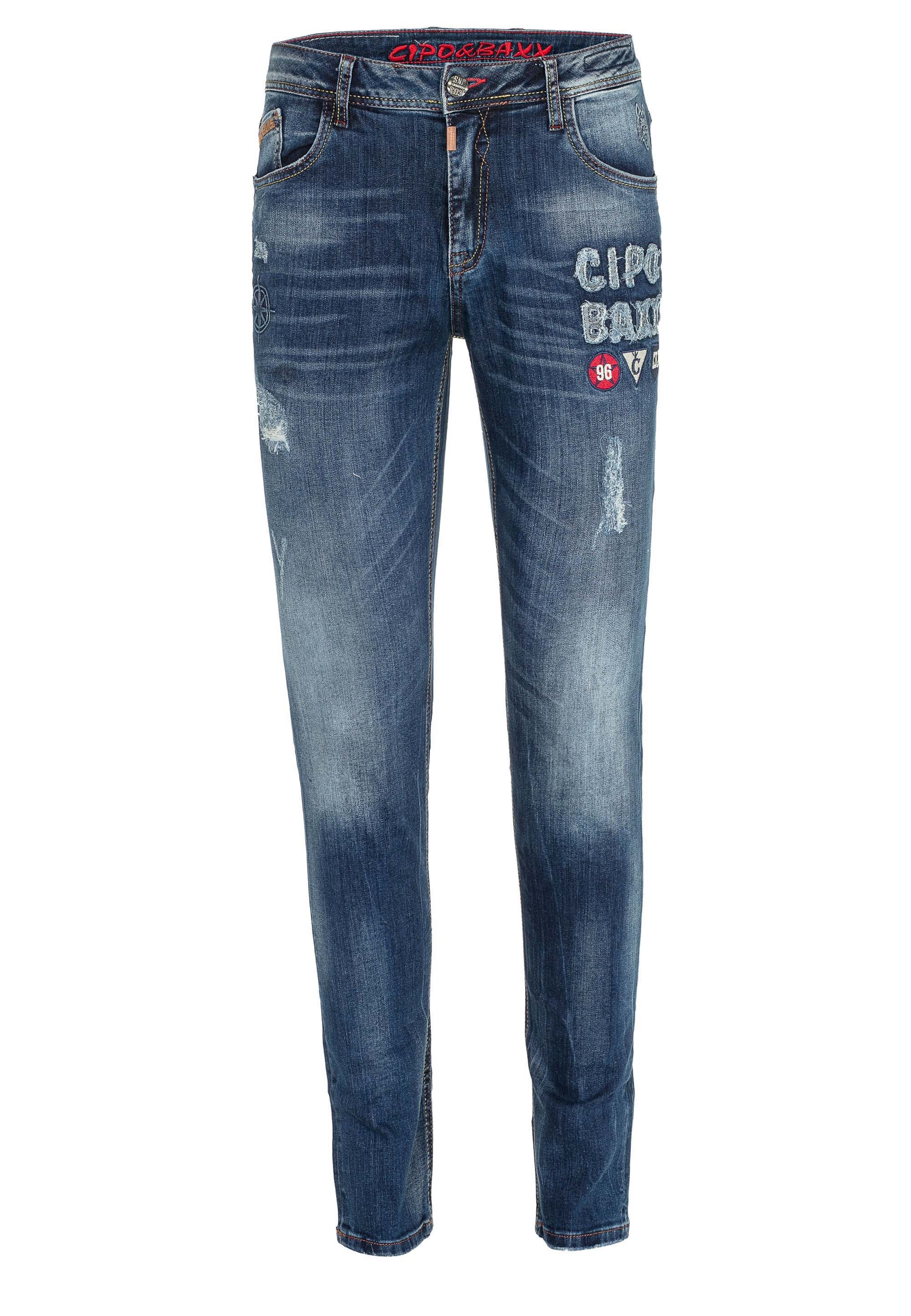 Cipo & Baxx Bequeme Jeans mit Aufnäher in Slim Fit