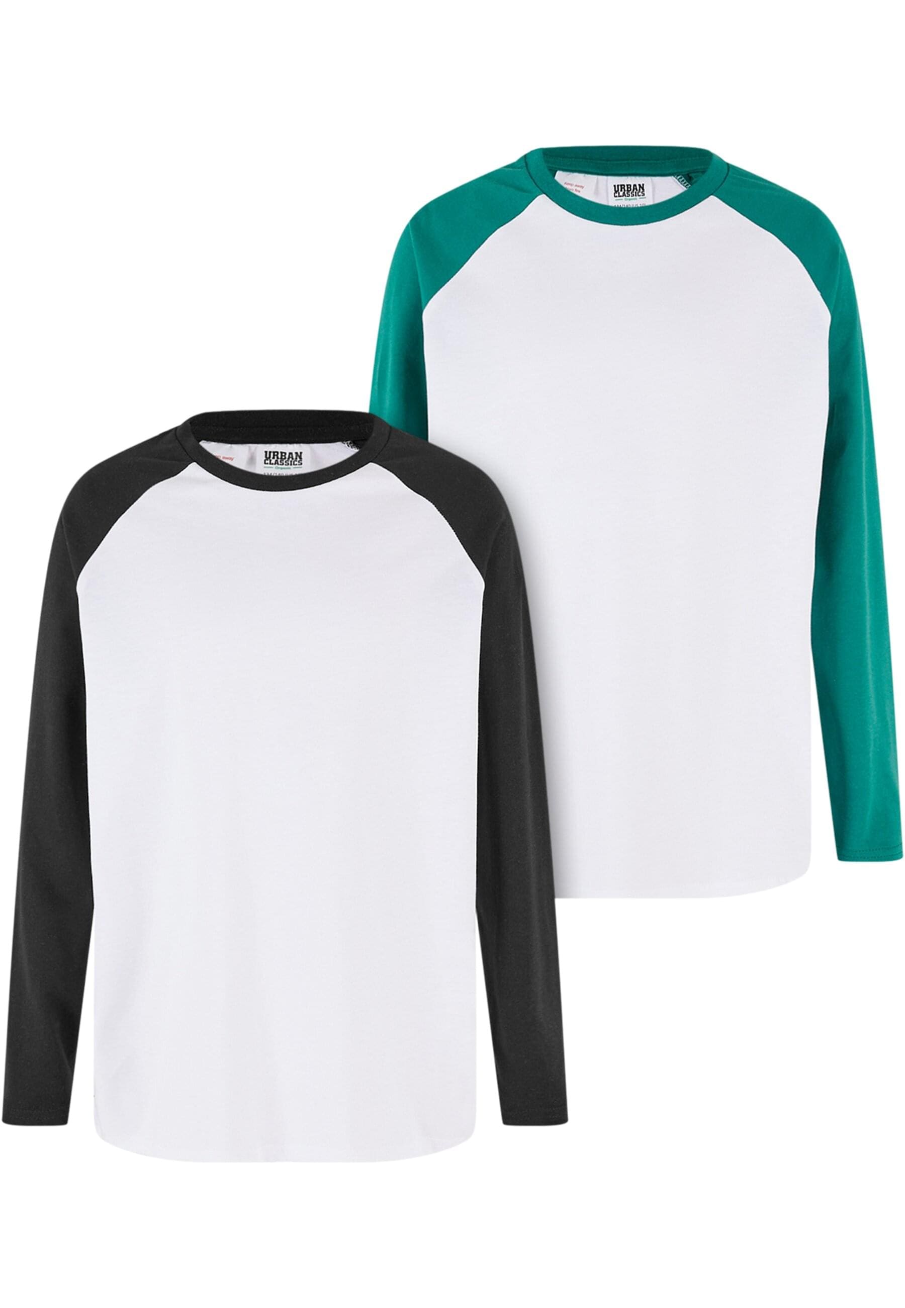 URBAN CLASSICS Longsleeve "Urban Classics Boys Organic Oversized Raglan Longsleeve 2-Pack"