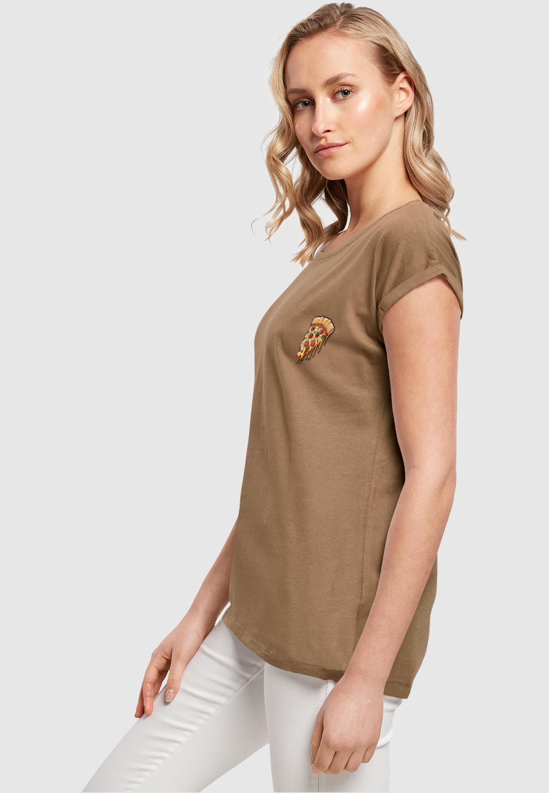 Merchcode T-Shirt »Merchcode Damen Ladies Pizza Comic Extended Shoulder Tee«, (1 tlg.)