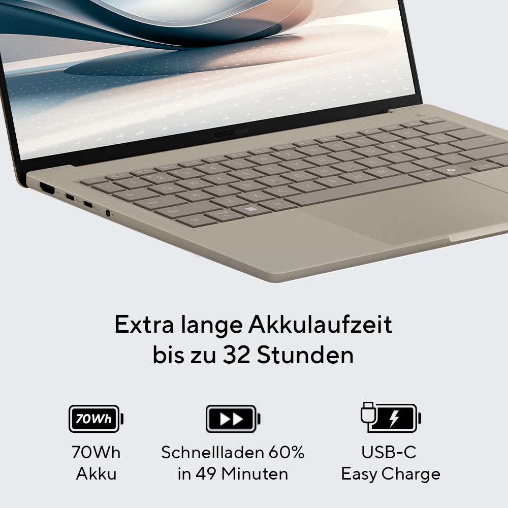 Asus Gaming-Notebook »ZenBook A14 X1-26-100 16 512 UX3407QA-QD290W«, 35,6 cm, / 14 Zoll, Qualcomm, X, 512 GB SSD