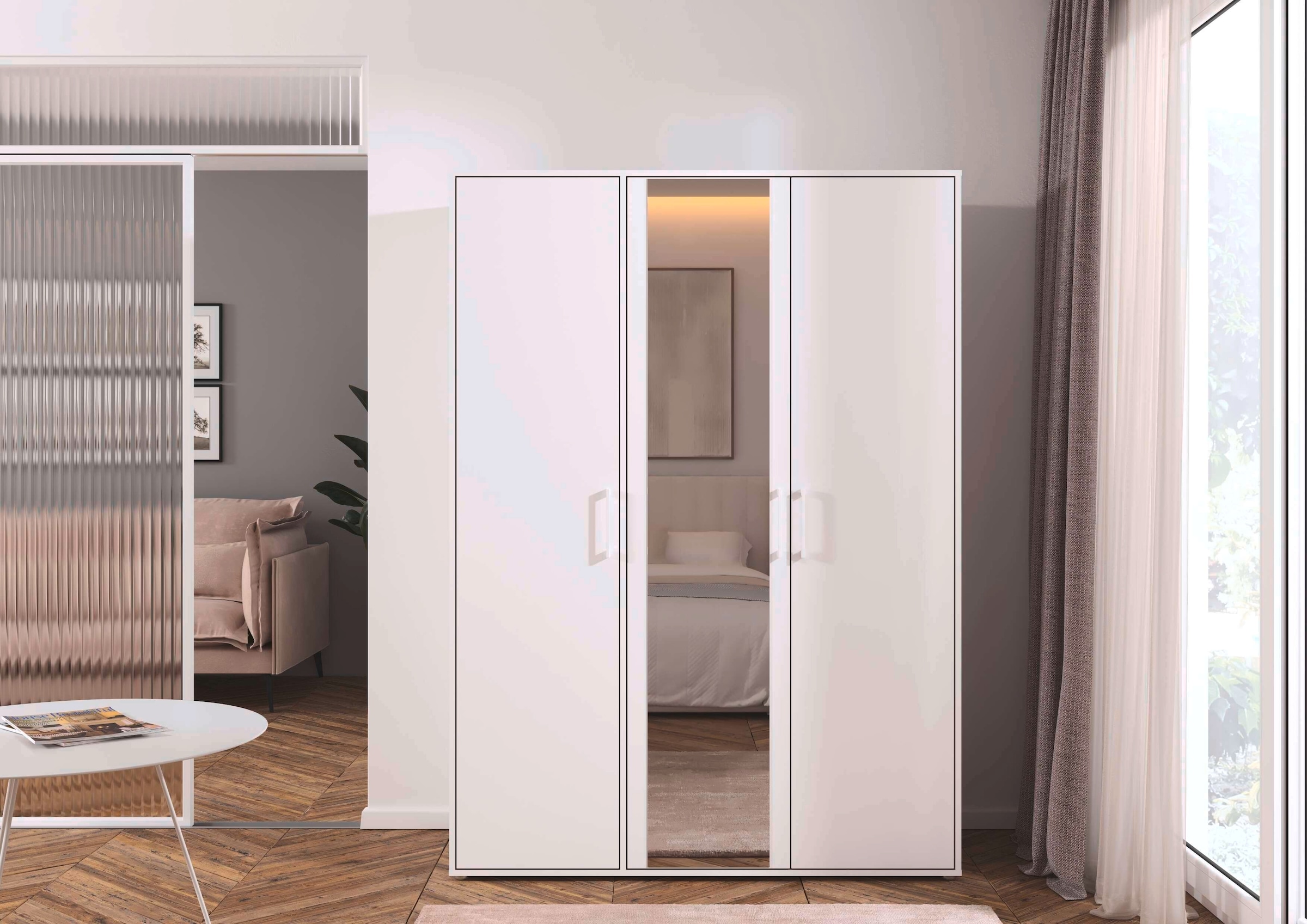 INOSIGN BY RAUCH Kleiderschrank »Schrank Garderobe Schlafzimmer Stauraum PAULLY TOPSELLER Wäscheschrank«, (mit 3 unterschiedlichen Griff-Varianten) 3 Griffvarianten MADE IN GERMANY