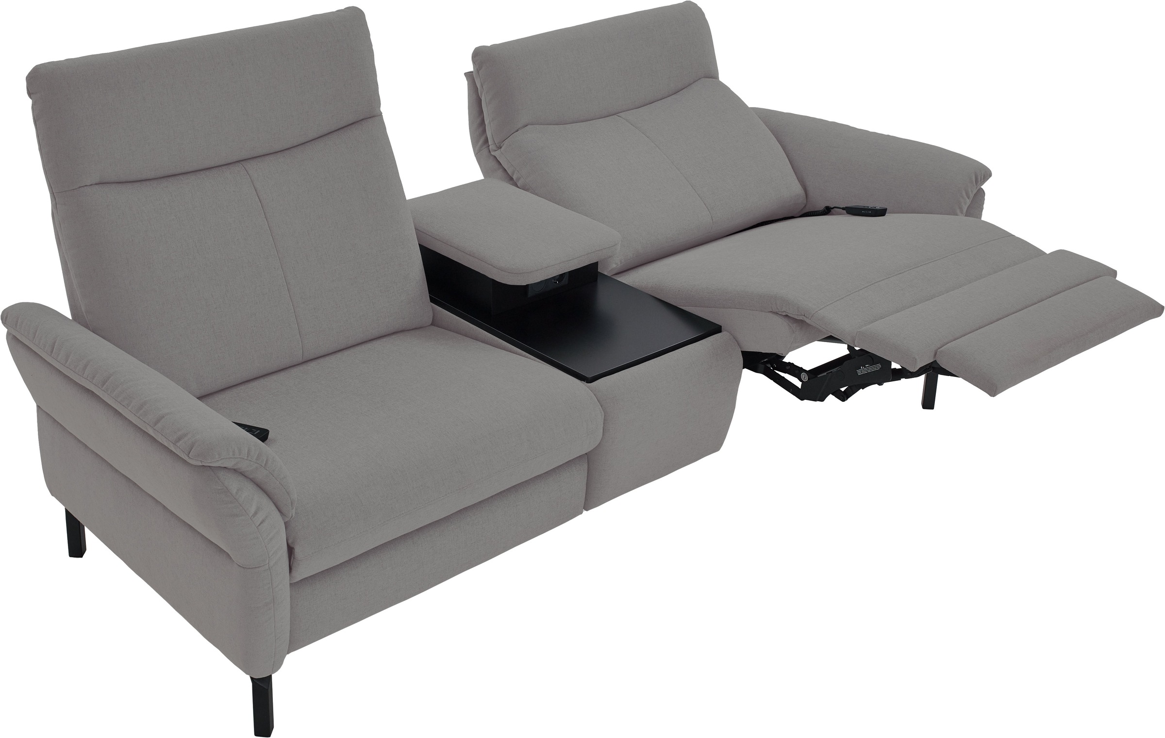 Thumbnail - Home affaire 2-Sitzer "Sisto, inklusive 2x Relaxfunktion motorisch mit Herz-Waage-Beschlag" Zwischenelement mit Tisch, S...