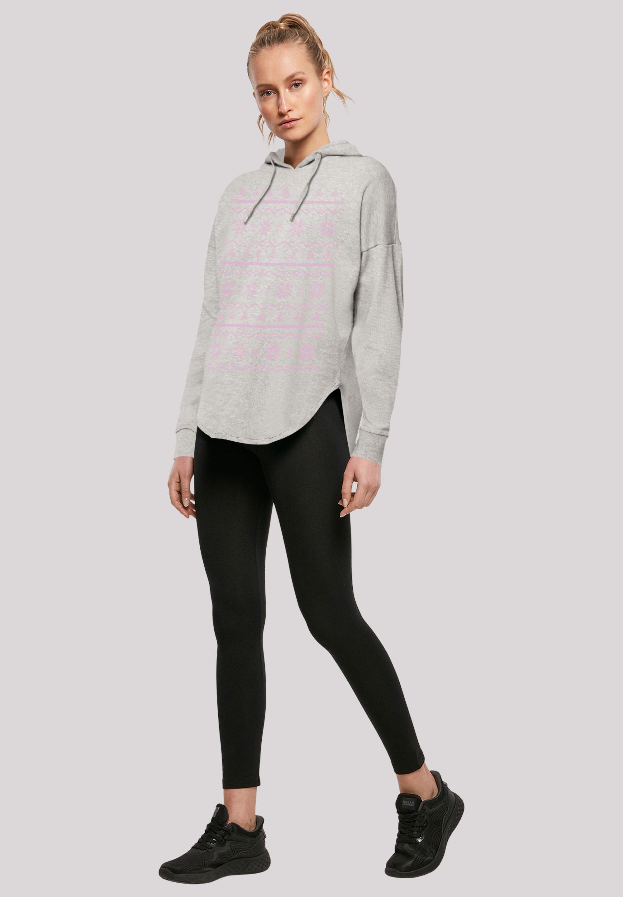 F4NT4STIC Kapuzenpullover »Scandinavian Rosa Muster Weihnachten«, Print