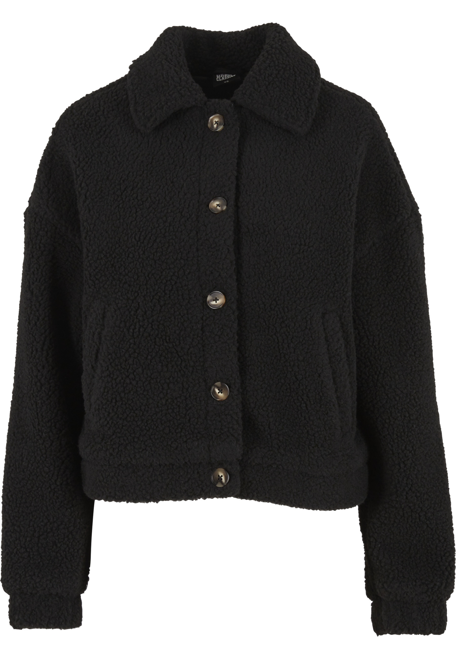URBAN CLASSICS Allwetterjacke »Urban Classics Ladies Short Sherpa Button Jacket« 1 Stk. tlg. ohne Kapuze