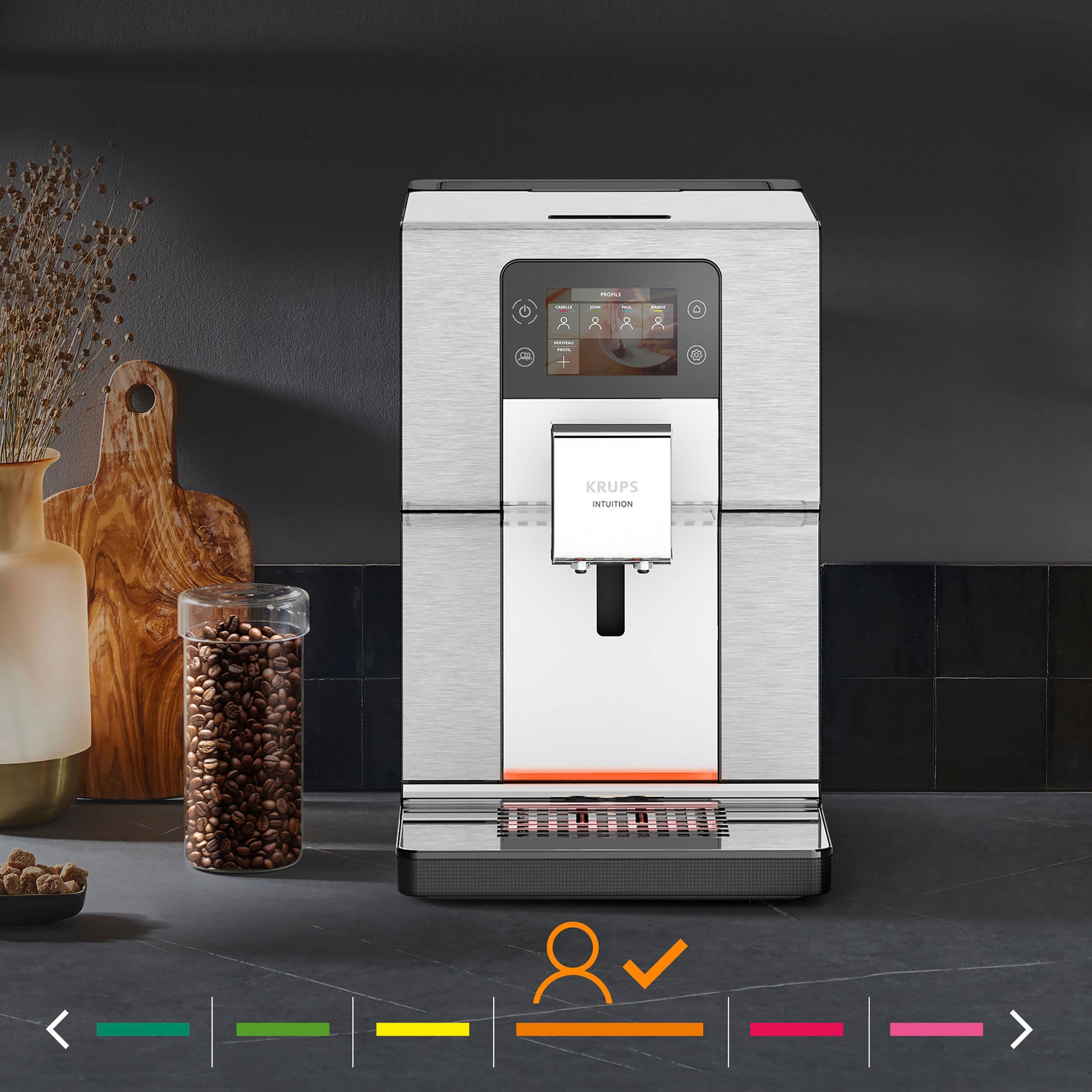 Krups Kaffeevollautomat »EA877D Intuition Experience+«, 21 geräuscharm, auf und Kaltgetränke-Spezialitäten, | Raten Farb-Touchscreen Heiß- BAUR