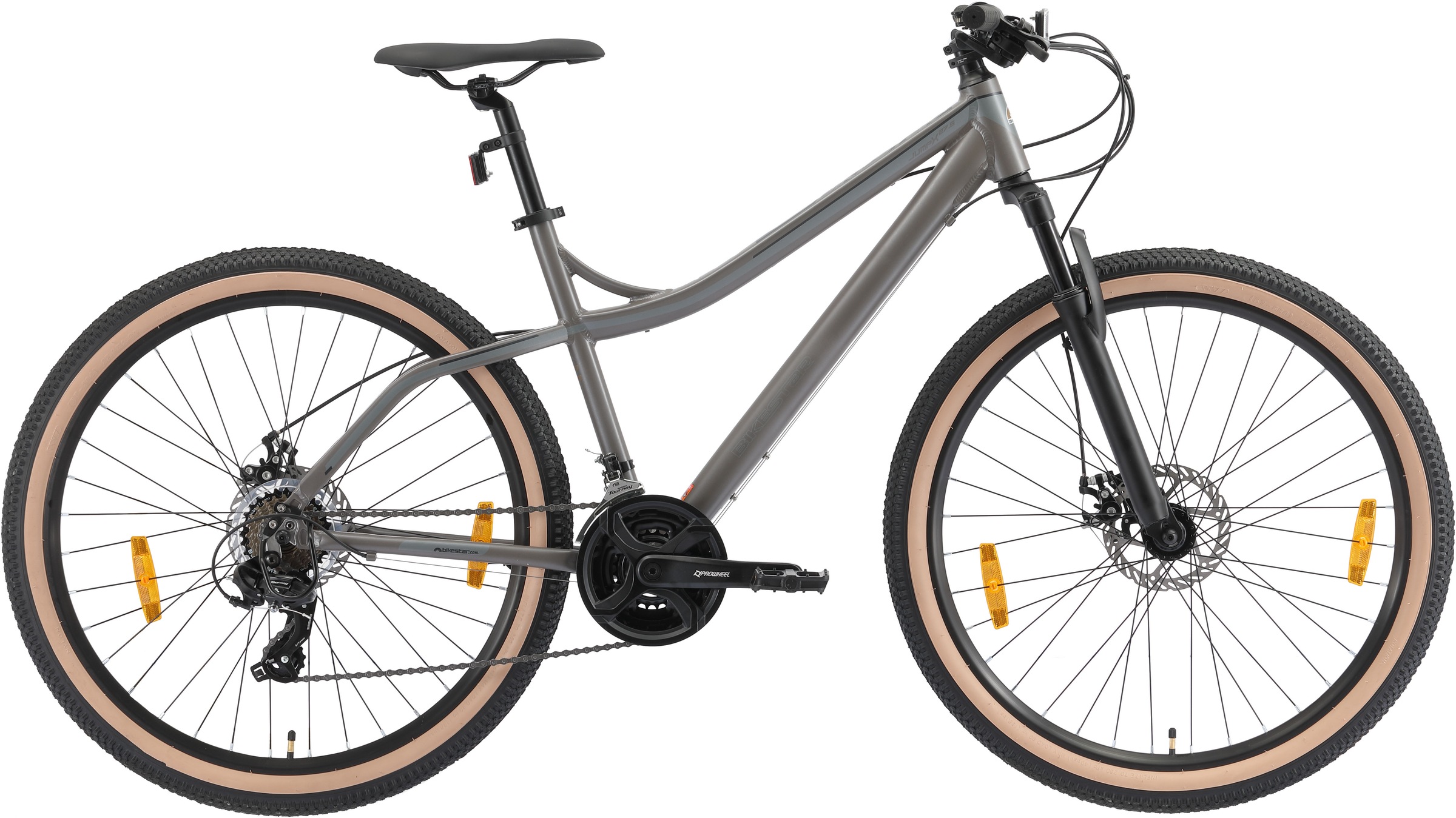 Mountainbike BIKESTAR Gr. 43, grün, Fahrräder, 43cm, 27,5 Zoll (69,85cm), für Damen und Herren, Kettenschaltung