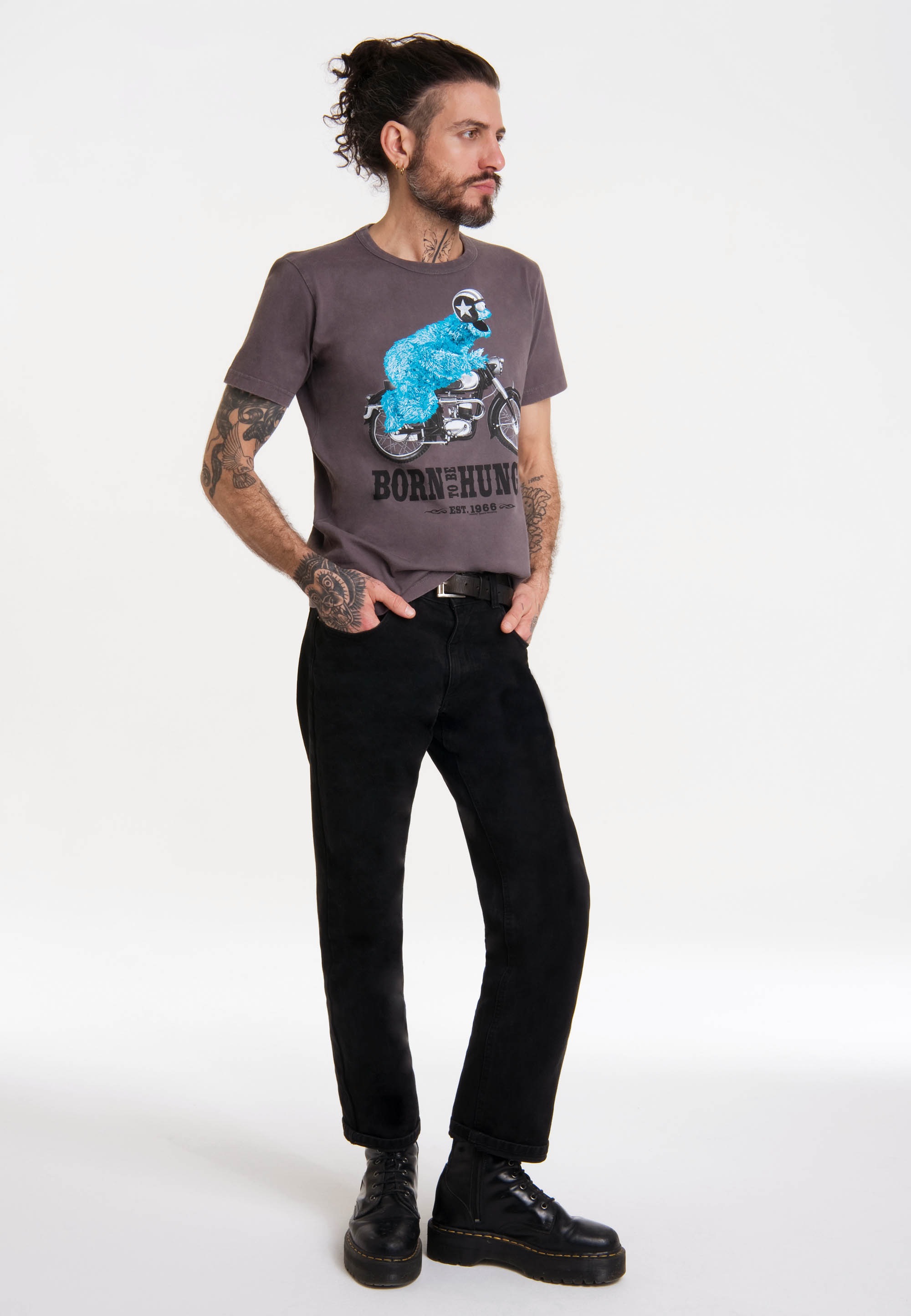 LOGOSHIRT T-Shirt »Sesamstrasse - Krümelmonster ▷ BAUR für | Motorrad«, Print lizenziertem mit