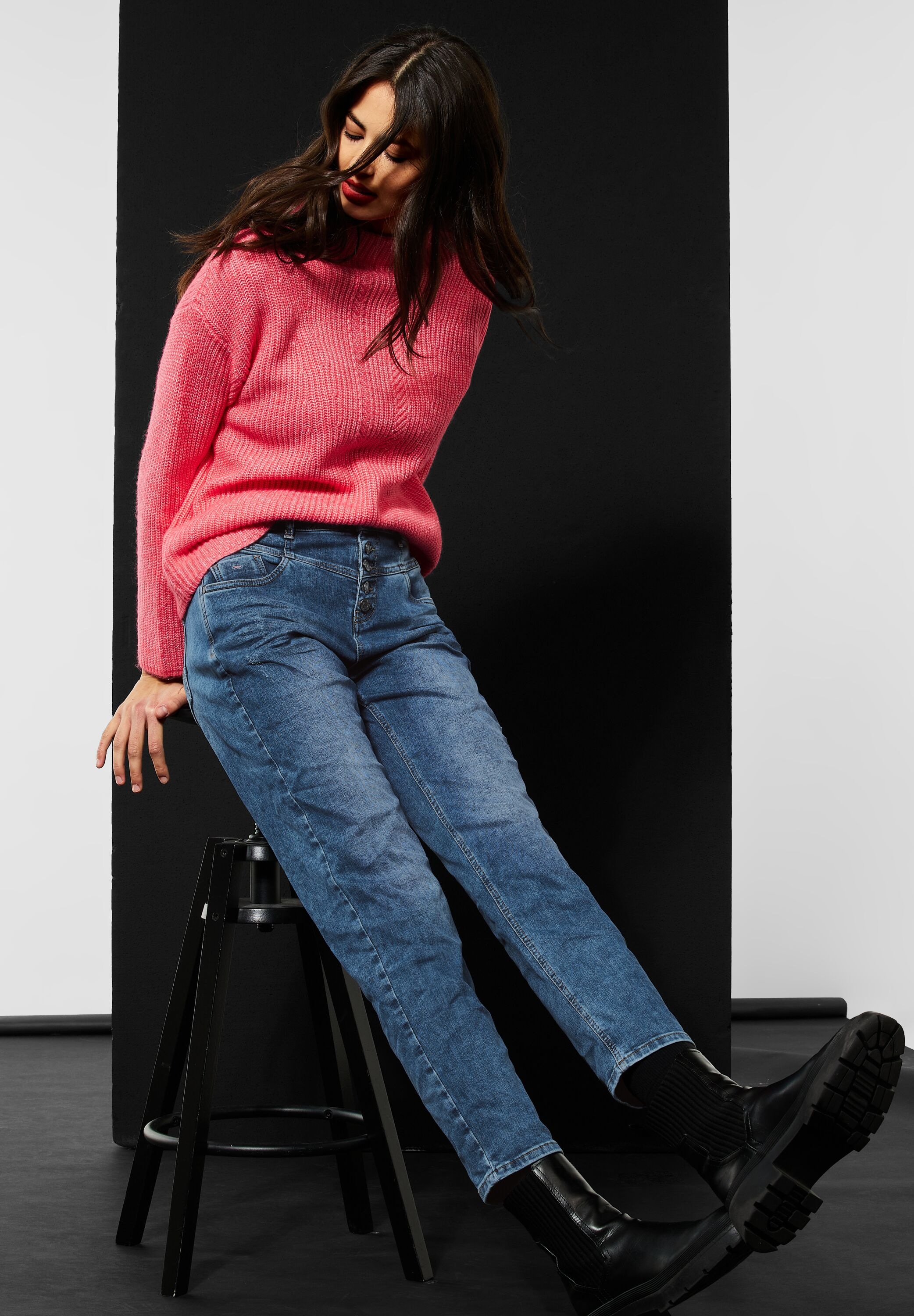 STREET ONE Loose-fit-Jeans, High Waist kaufen