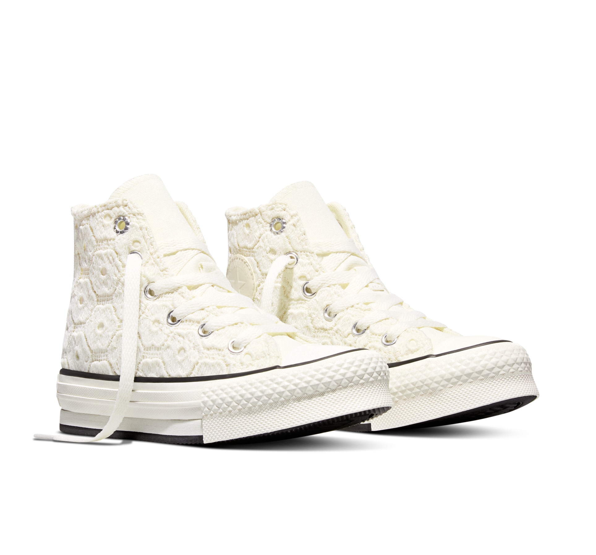 Converse Sneaker "CHUCK TAYLOR ALL STAR EVA LIFT PLATFORM FLORAL CROCHET" für sportliche Aktivitäten, mit leicht profiliertem Laufsohlenprofil