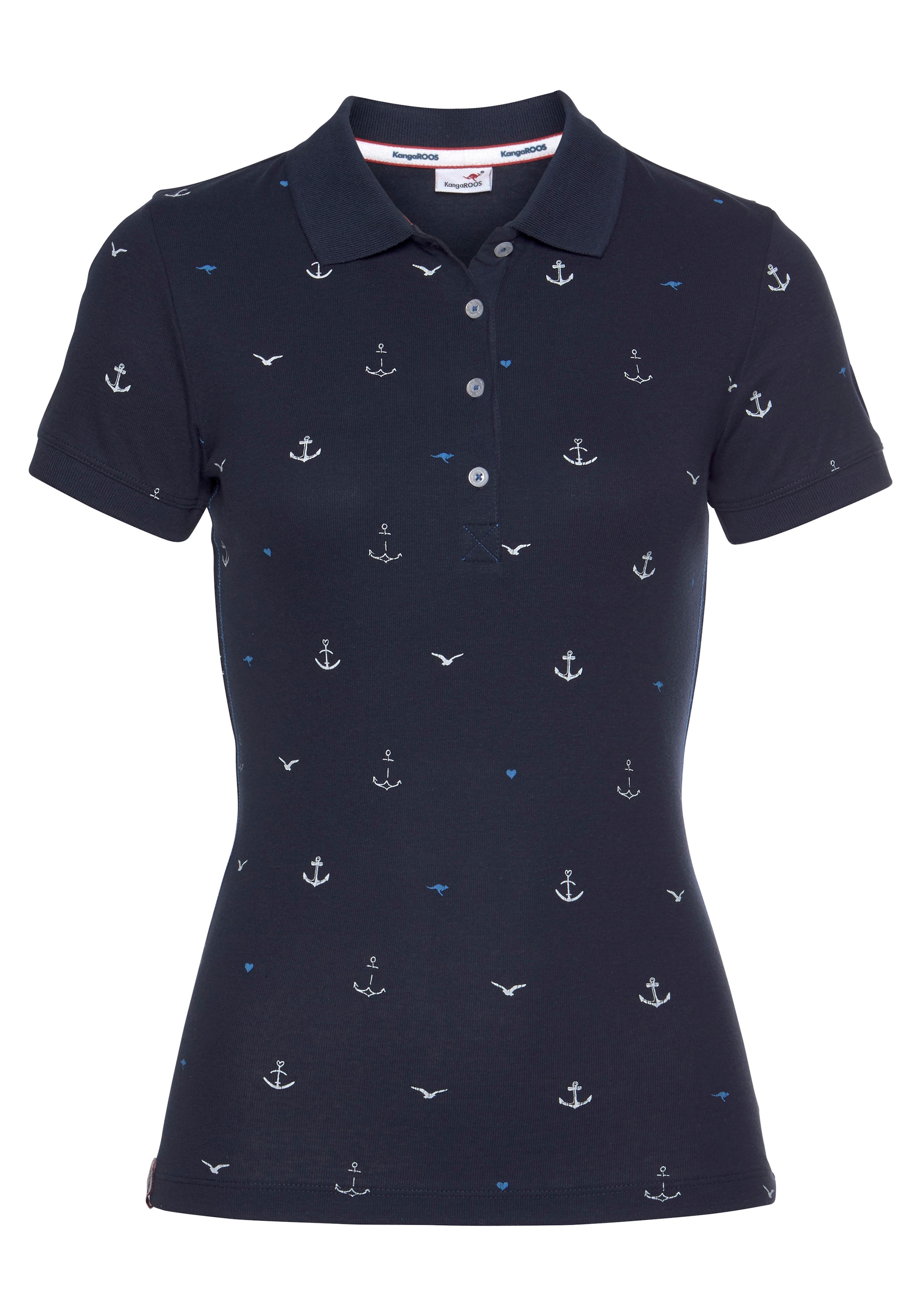 KangaROOS Poloshirt, mit maritimem Allover-Print