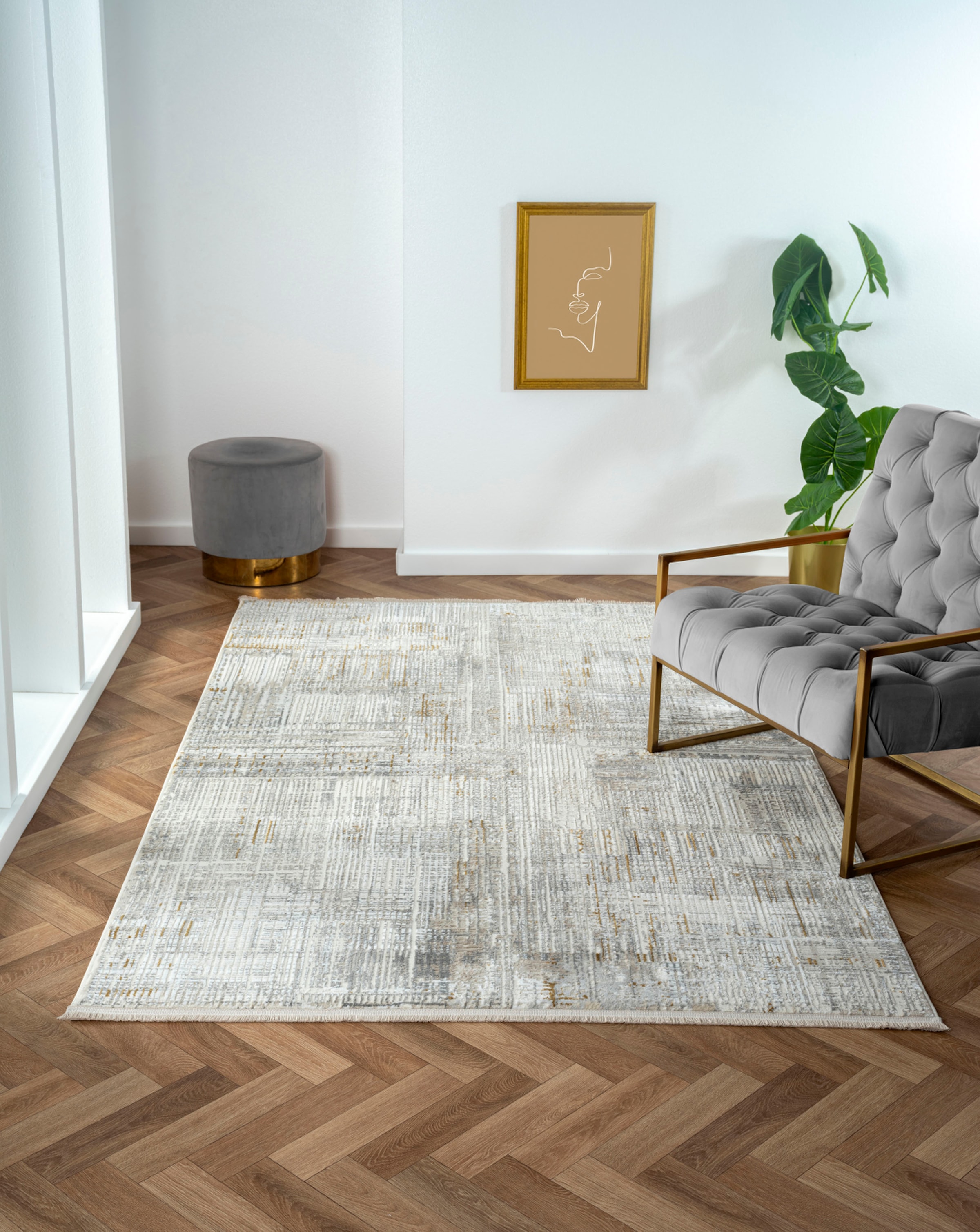 Myflair Möbel & Accessoires Teppich "My Taste" rechteckig 10 mm Höhe Kurzflor, Retro-Design, besonders weich durch Microfaser, mit Fransen