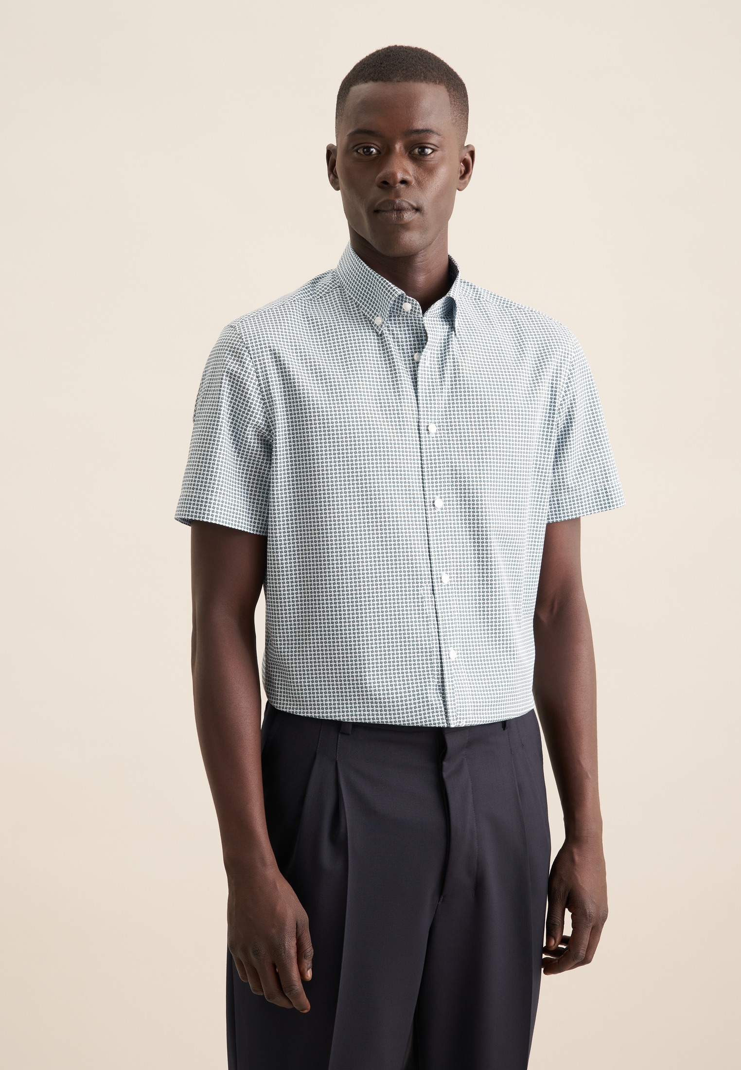 seidensticker Businesshemd "Shaped" Shaped 1/2 Button-Down-Kragen Druck günstig online kaufen