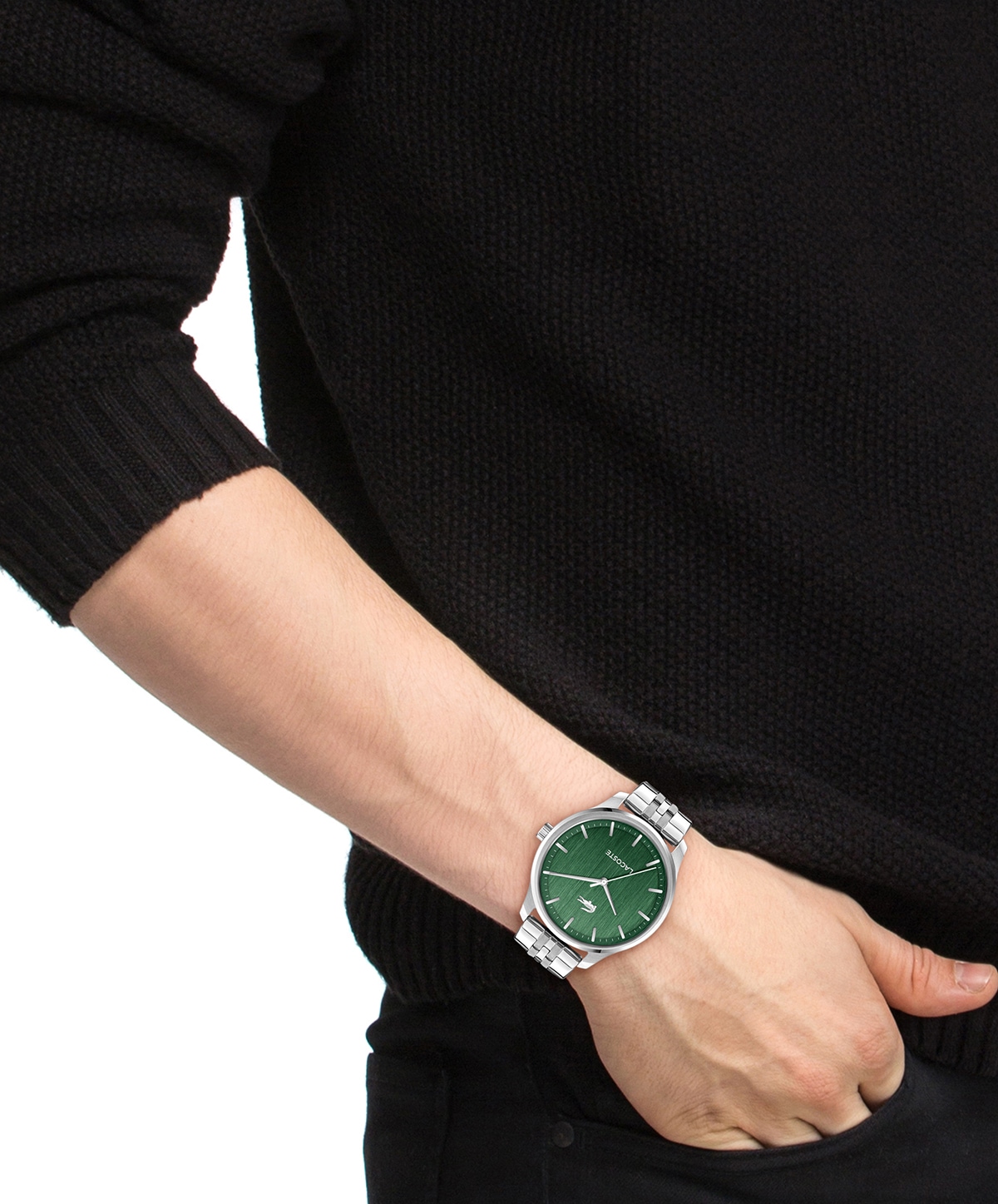 Lacoste Quarzuhr »Lisbon« Armbanduhr, Herrenuhr, Edelstahlarmband, analog