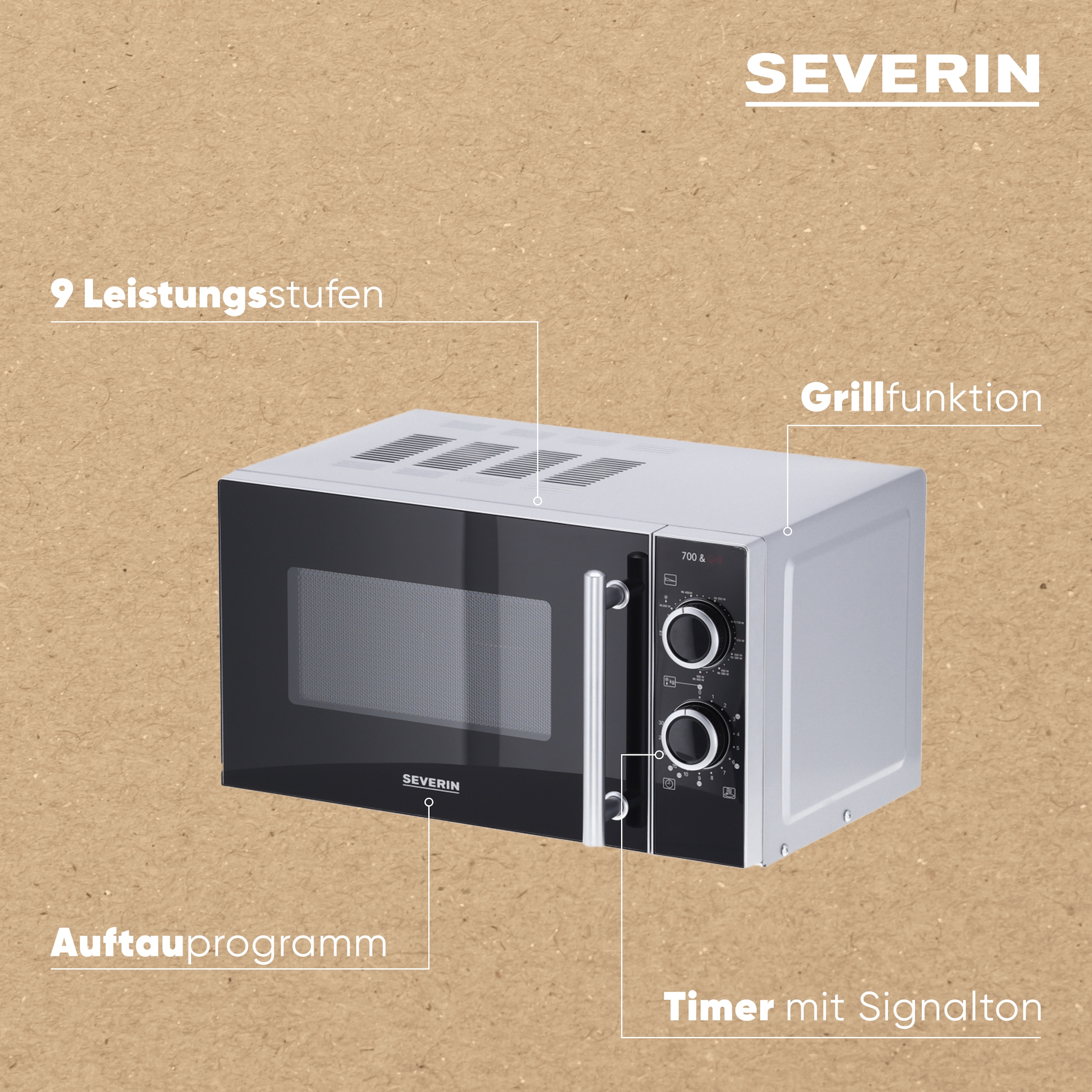 Severin Mikrowelle »MW 7771 mit Grillfunktion 2-in-1« Grill | Mikrowelle Mikrowelle und Grill getrennt und kombiniert schaltbar