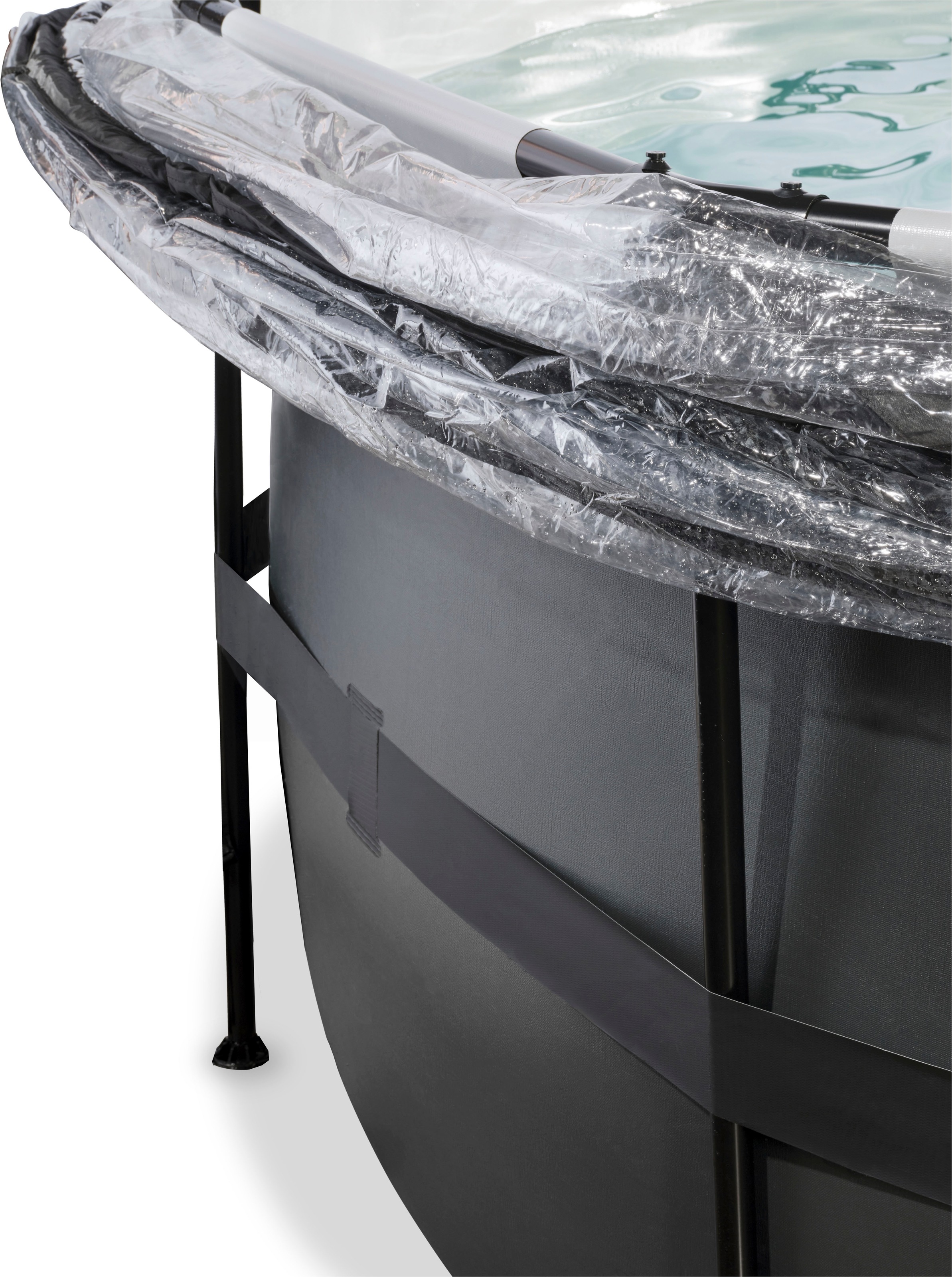 EXIT Framepool »inkl. multifunktionaler Poolabdeckung«, (Set, 4 tlg.), ØxH: 427x122 cm, mit Sandfilteranlage und Sicherheitsleiter