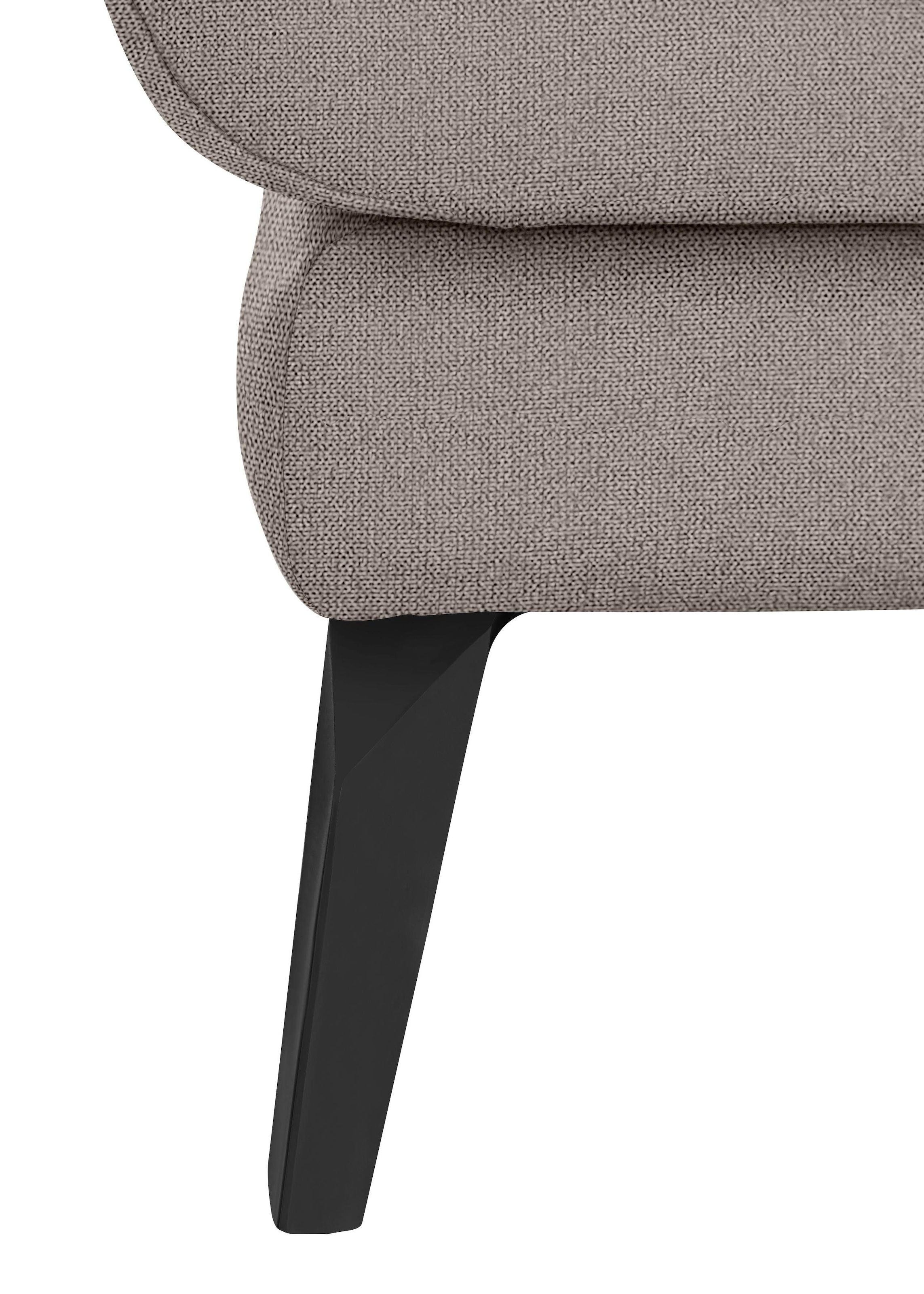 W.SCHILLIG Chaiselongue »softy«, mit dekorativer Heftung im Sitz, Füße schwarz pulverbeschichtet