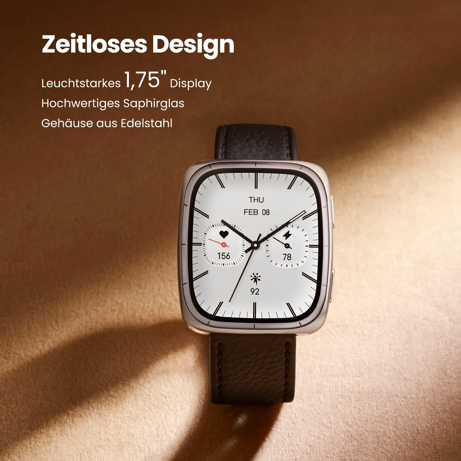 Amazfit Smartwatch »Active 2 Square«, (4,44 cm / 1,75 Zoll), Zepp OS