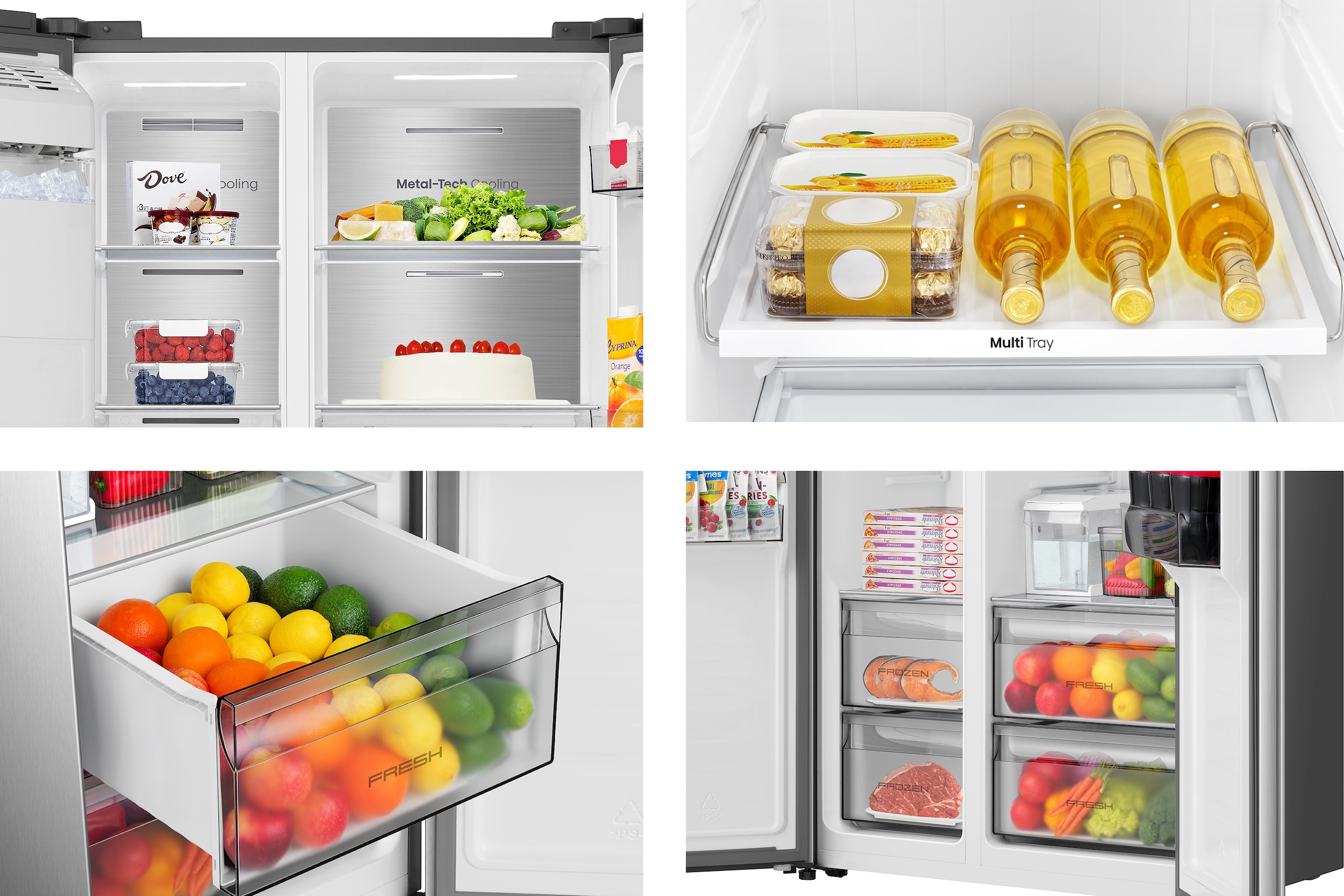Hisense Side-by-Side »MS91528IC« 178,6 cm hoch 91,1 cm breit mit Wasser-/Eisspender, kein Festwasseranschluss dank Tank