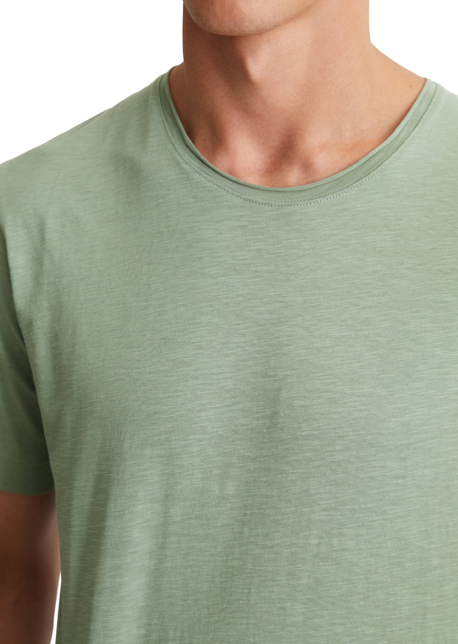 Marc O'Polo T-Shirt, unregelmäßiger Slub-Jersey, elastischer Rundhals