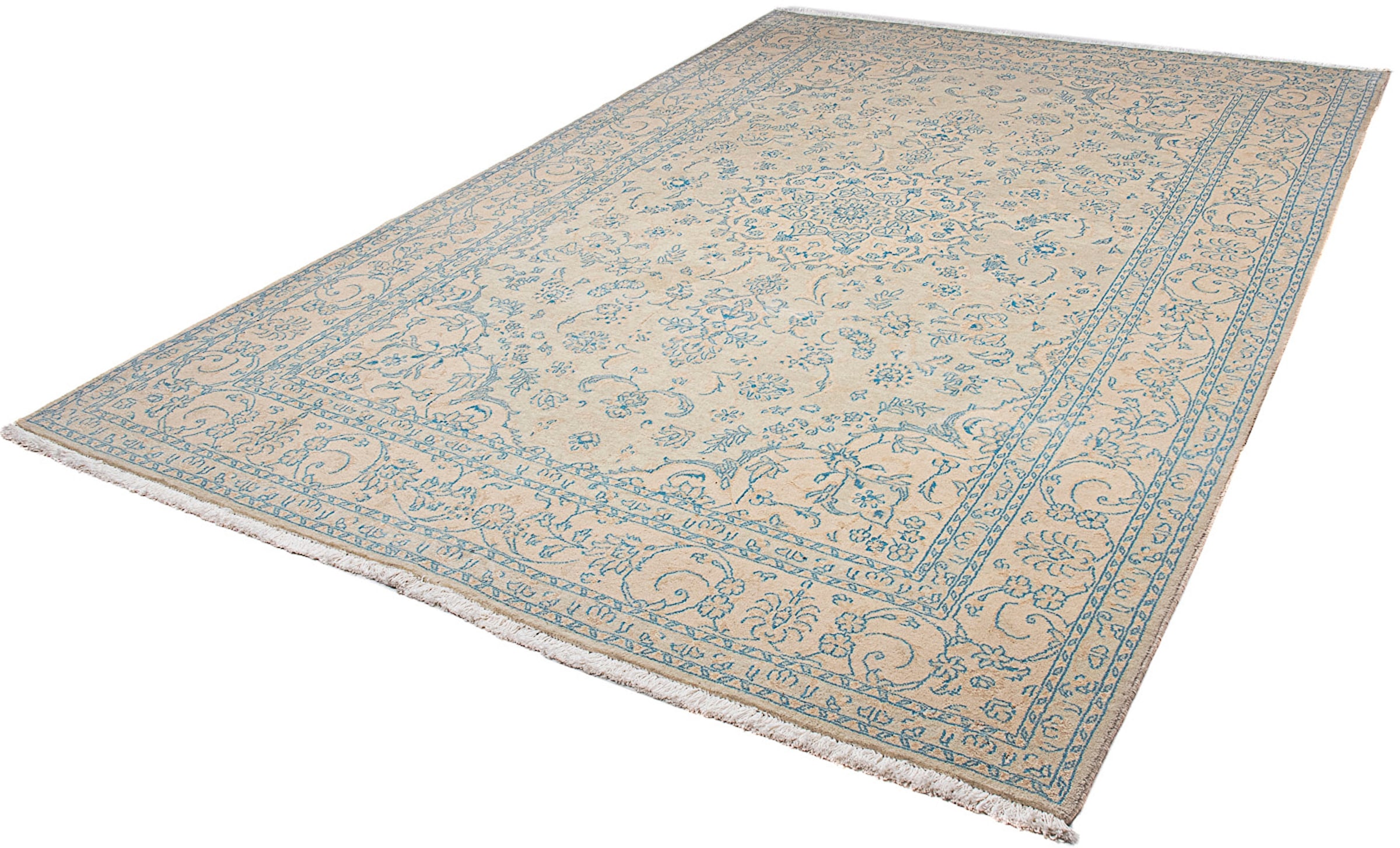 morgenland Orientteppich "Perser - Nain - 300 x 202 cm - dunkelgrau", rechteckig, 10 mm Höhe, Wohnzimmer, Handgeknüpft, 