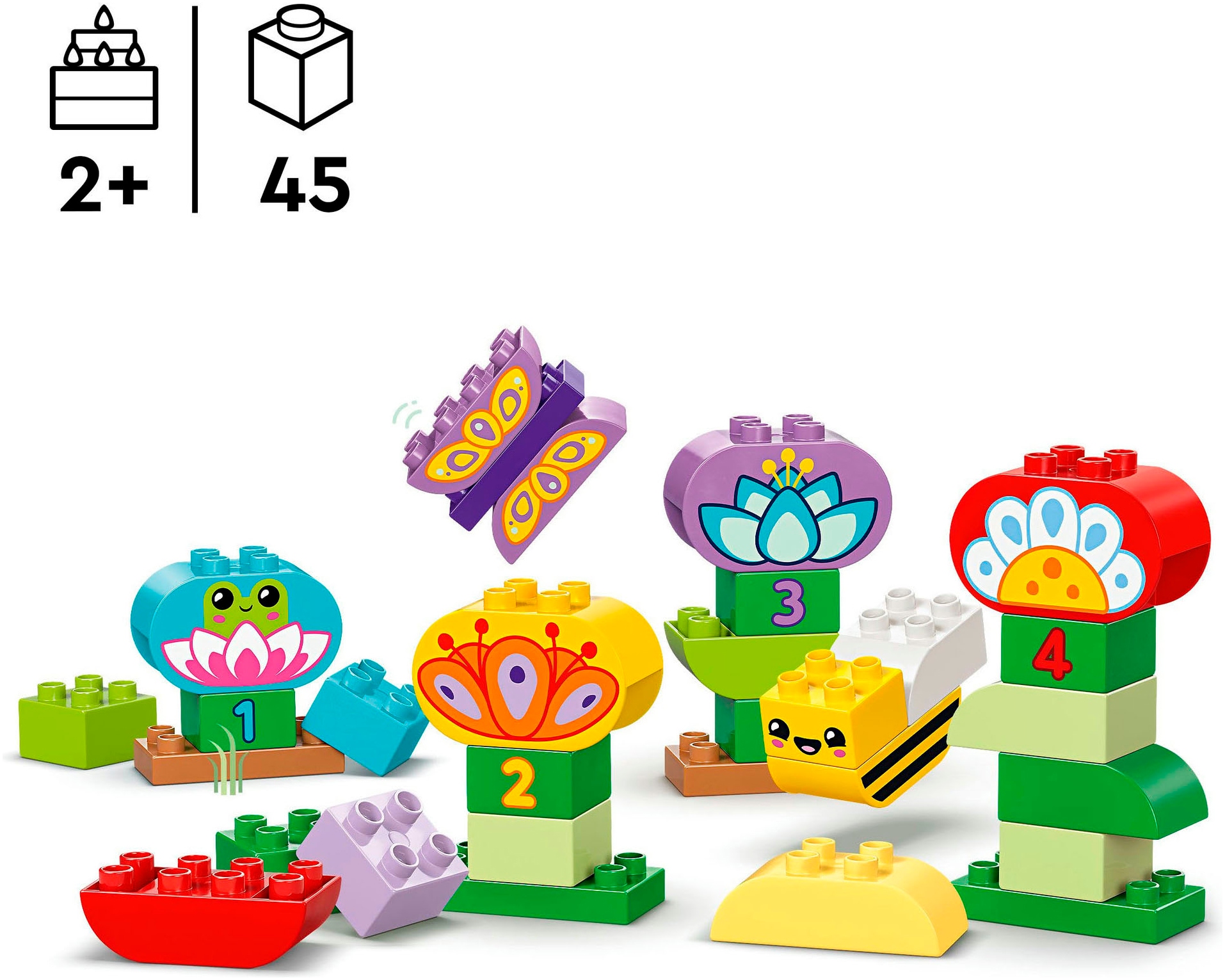 LEGO® Konstruktionsspielsteine »Kreativer Blumengarten (10444), LEGO DUPLO Town«, (45 St.), Made in Europe