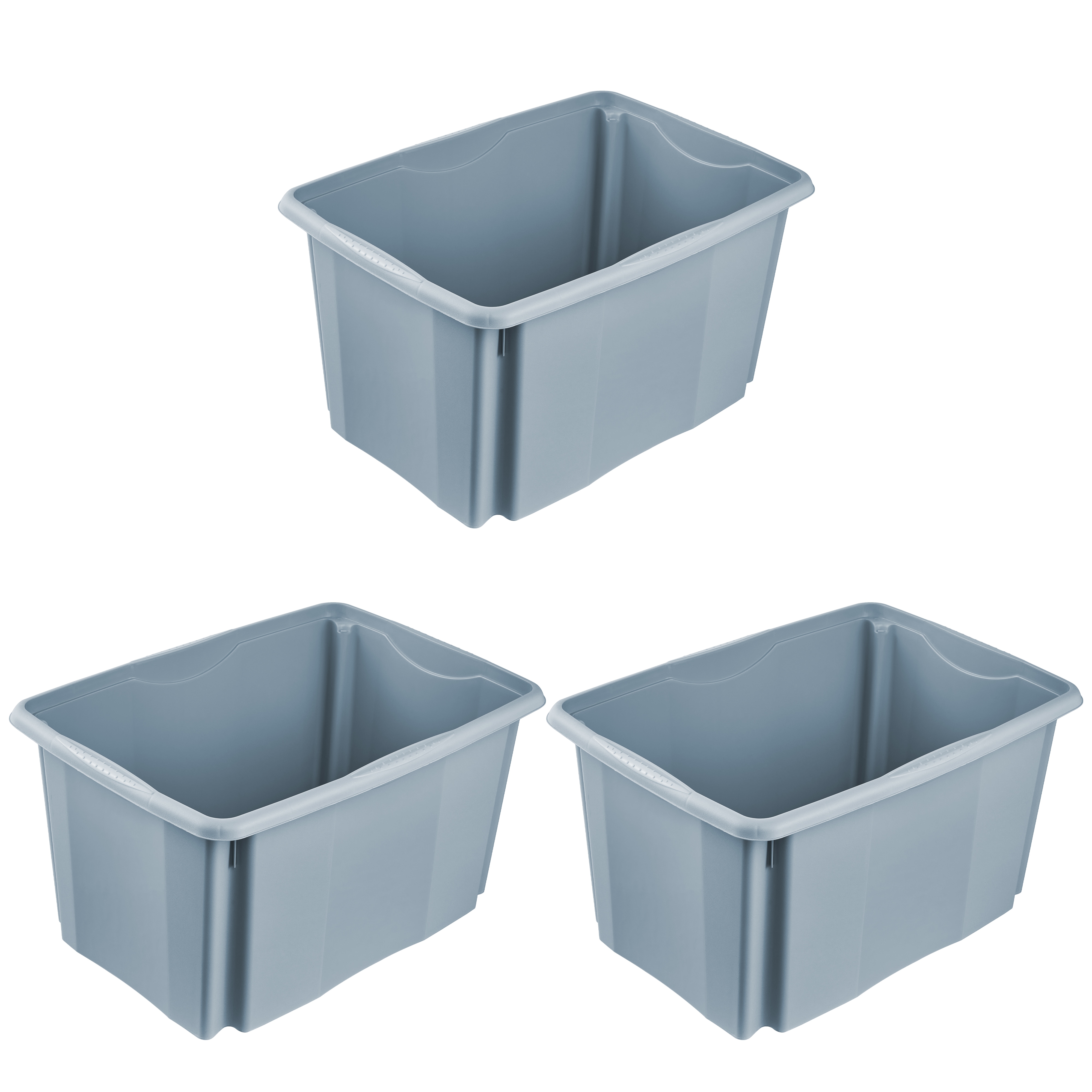 keeeper Aufbewahrungsbox "Emil, 3er Set, 45 L, 54,5 x 39 x 29,5 cm" ineinander und aufeinander stapelbar