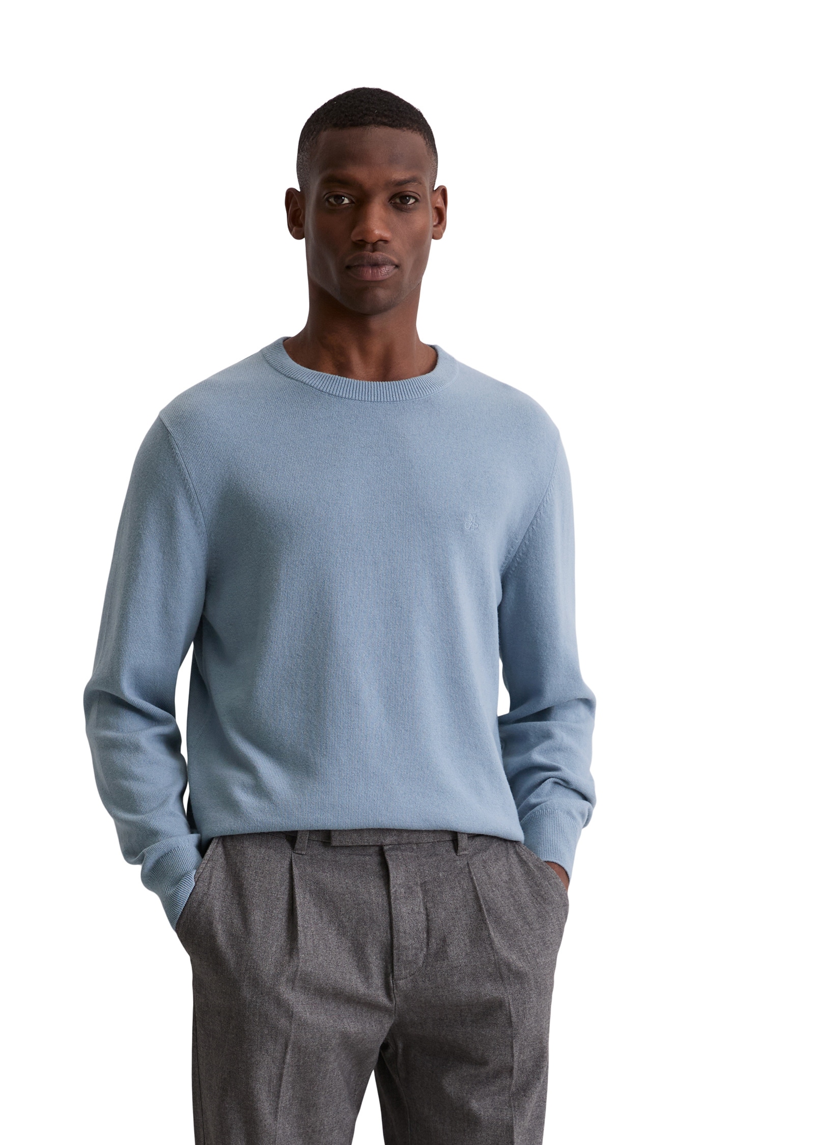 Marc OPolo Rundhalspullover "aus softem Bio-Bauwoll-Schurwoll-Mix" günstig online kaufen