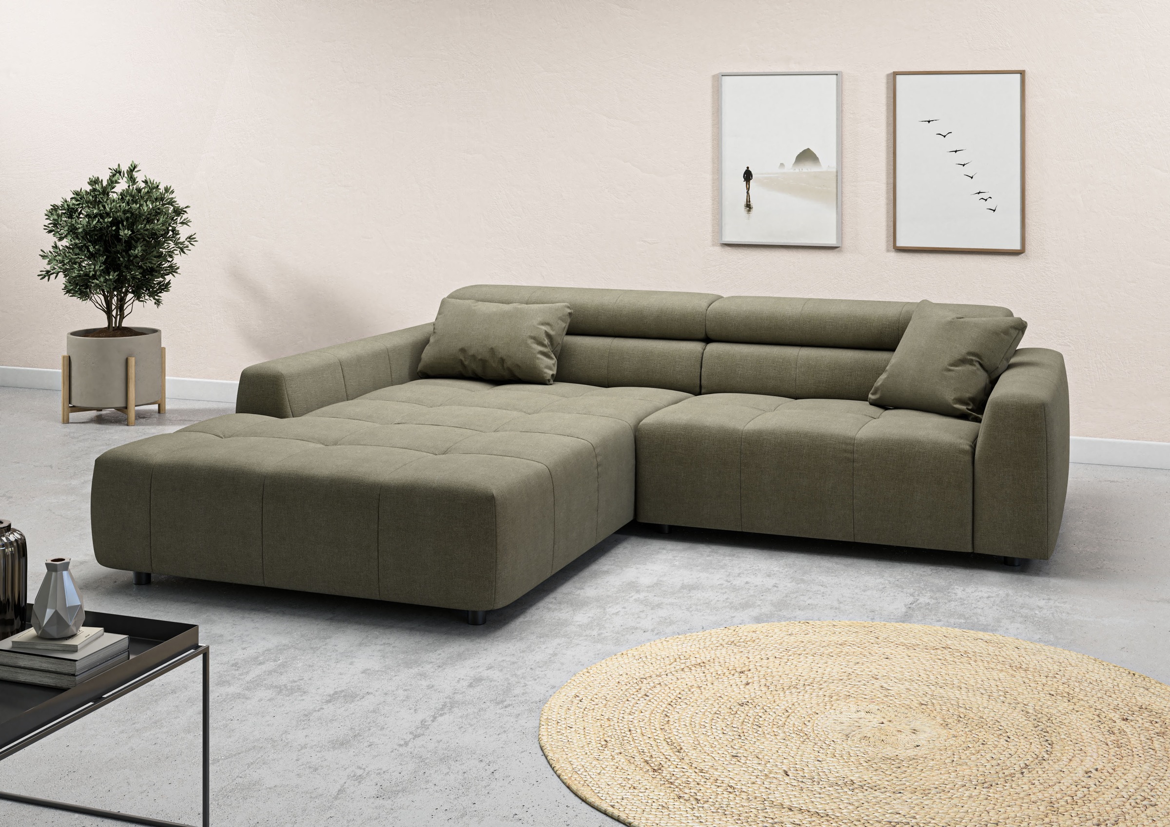 3C Candy Ecksofa "Denver auch mit Cord- und Easy care-Bezug, Kopfteilverste günstig online kaufen