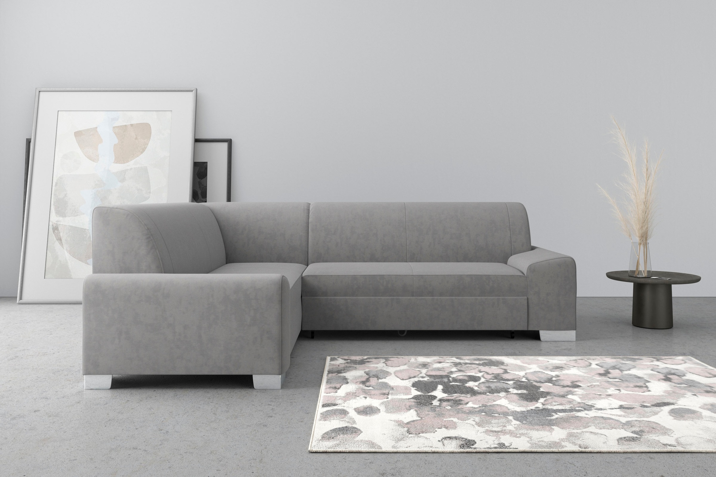 DOMO collection Ecksofa »Anzio L-Form«, Wahlweise mit Bettfunktion und Federkern