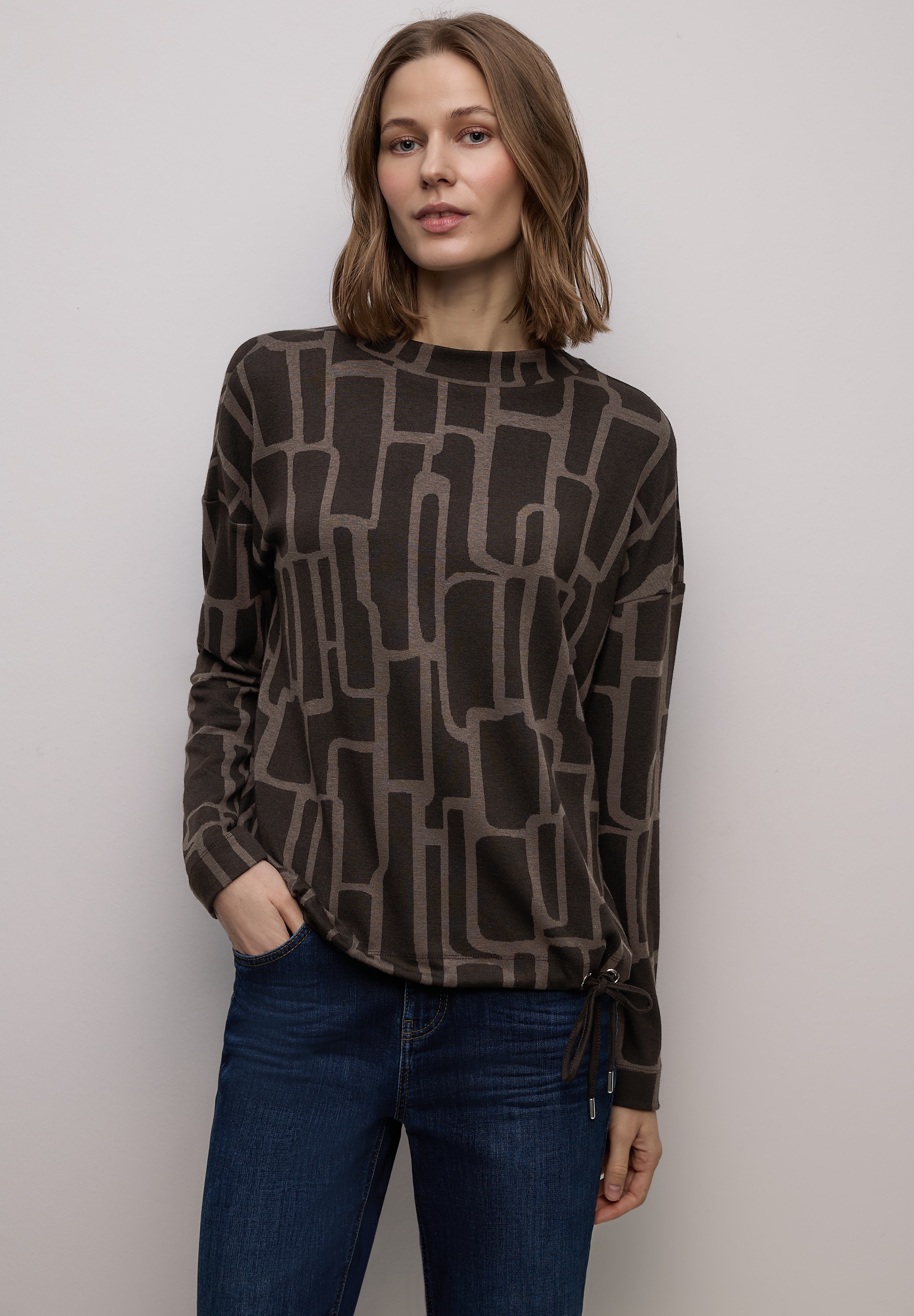 STREET ONE Langarmshirt mit grafischem Muster günstig online kaufen