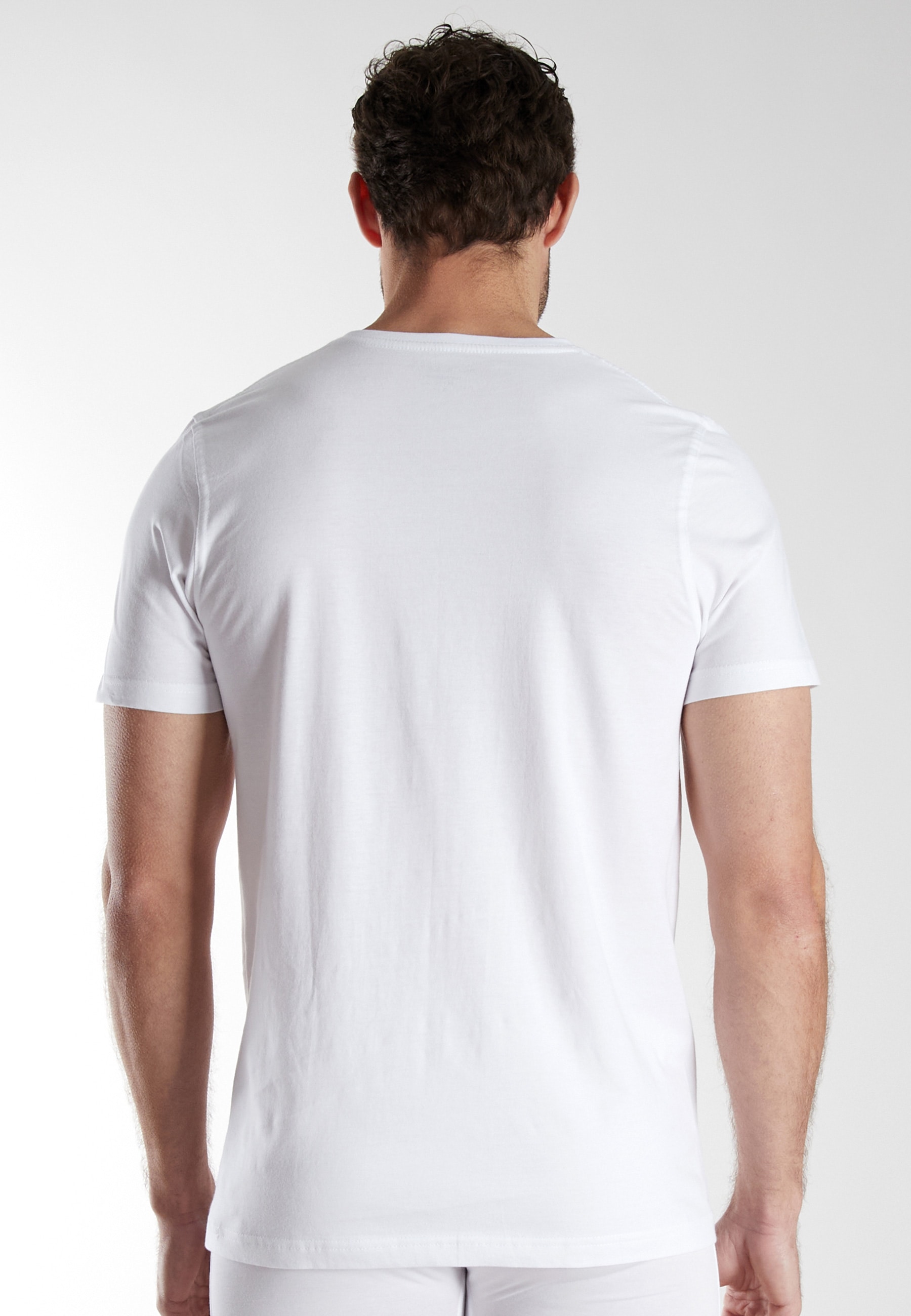 bugatti T-Shirt »Bari« 2er Pack,  V-Ausschnitt, Kurzarm, basic, Baumwolle, weich, atmungsaktiv