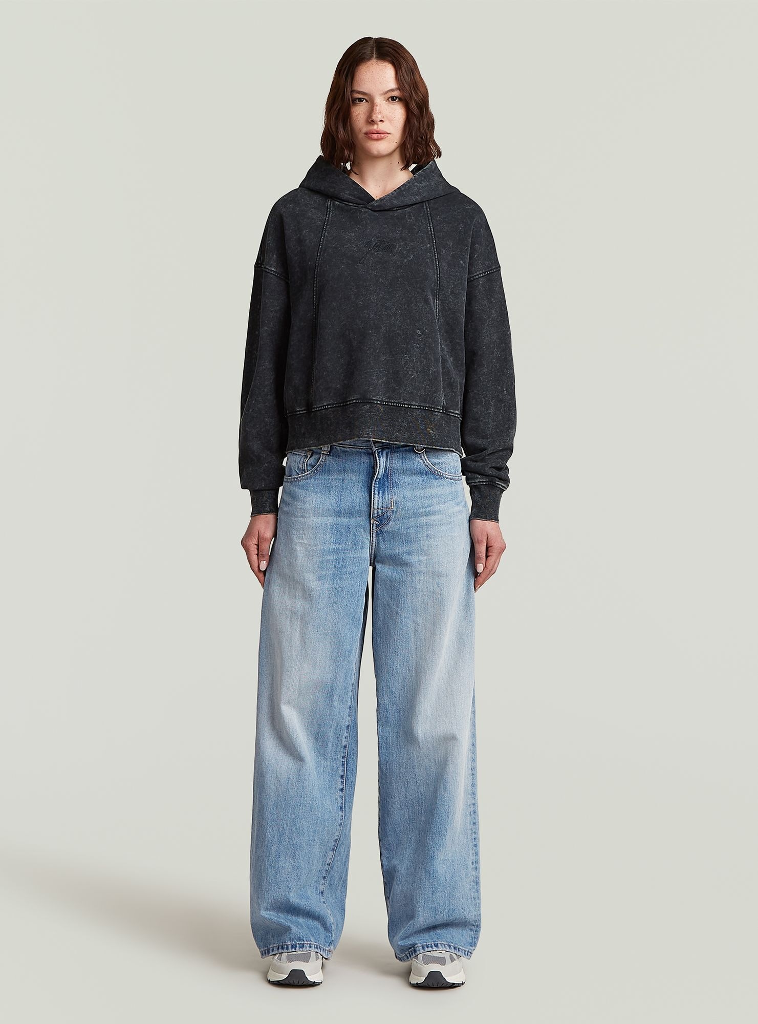 G-STAR Longpullover »Washed A Line Script Hoodie Sweater«