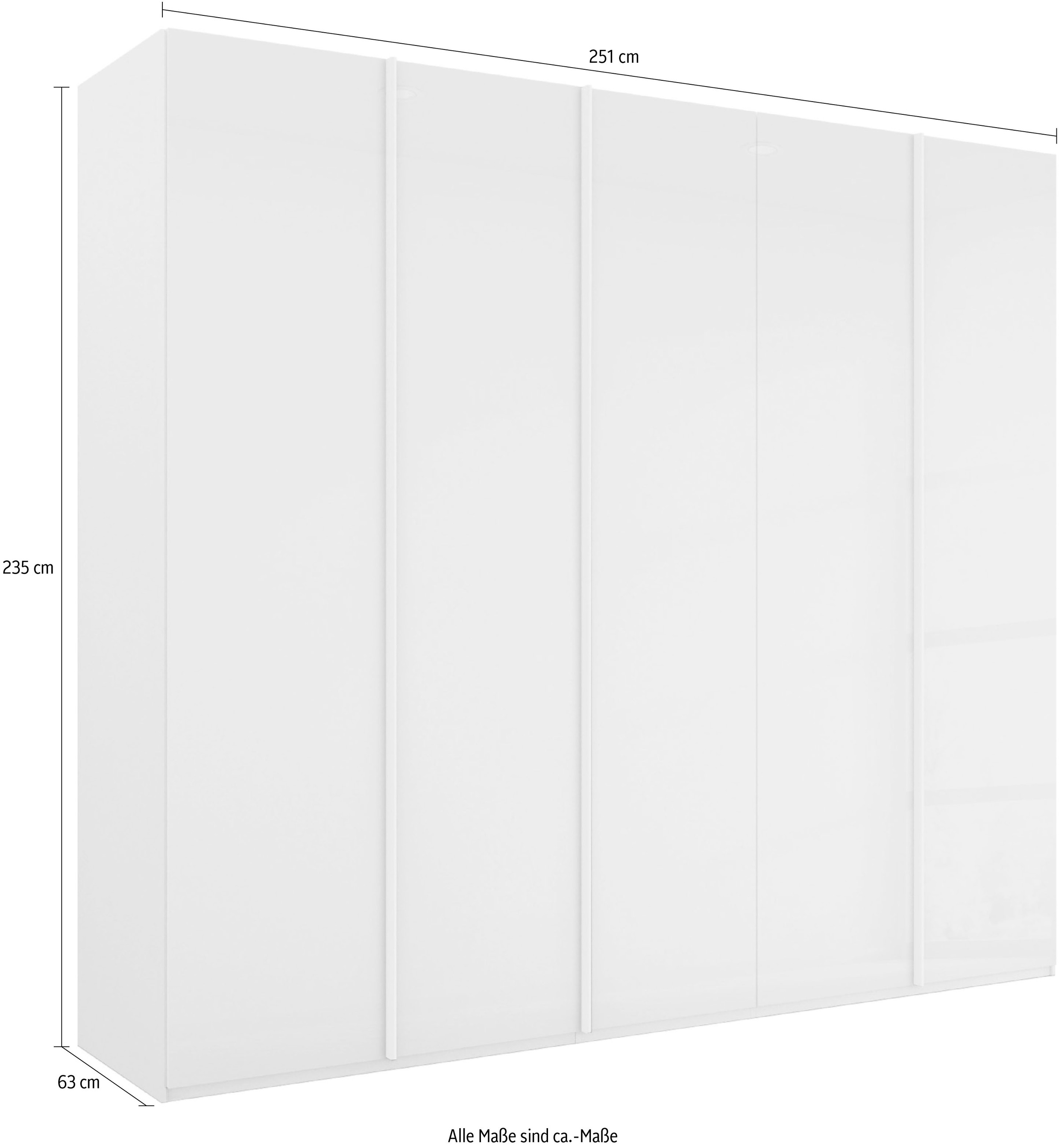 rauch Drehtürenschrank »Skat Meridian«, Glasfront, inkl. Innenspiegel und 4 Innenschubladen