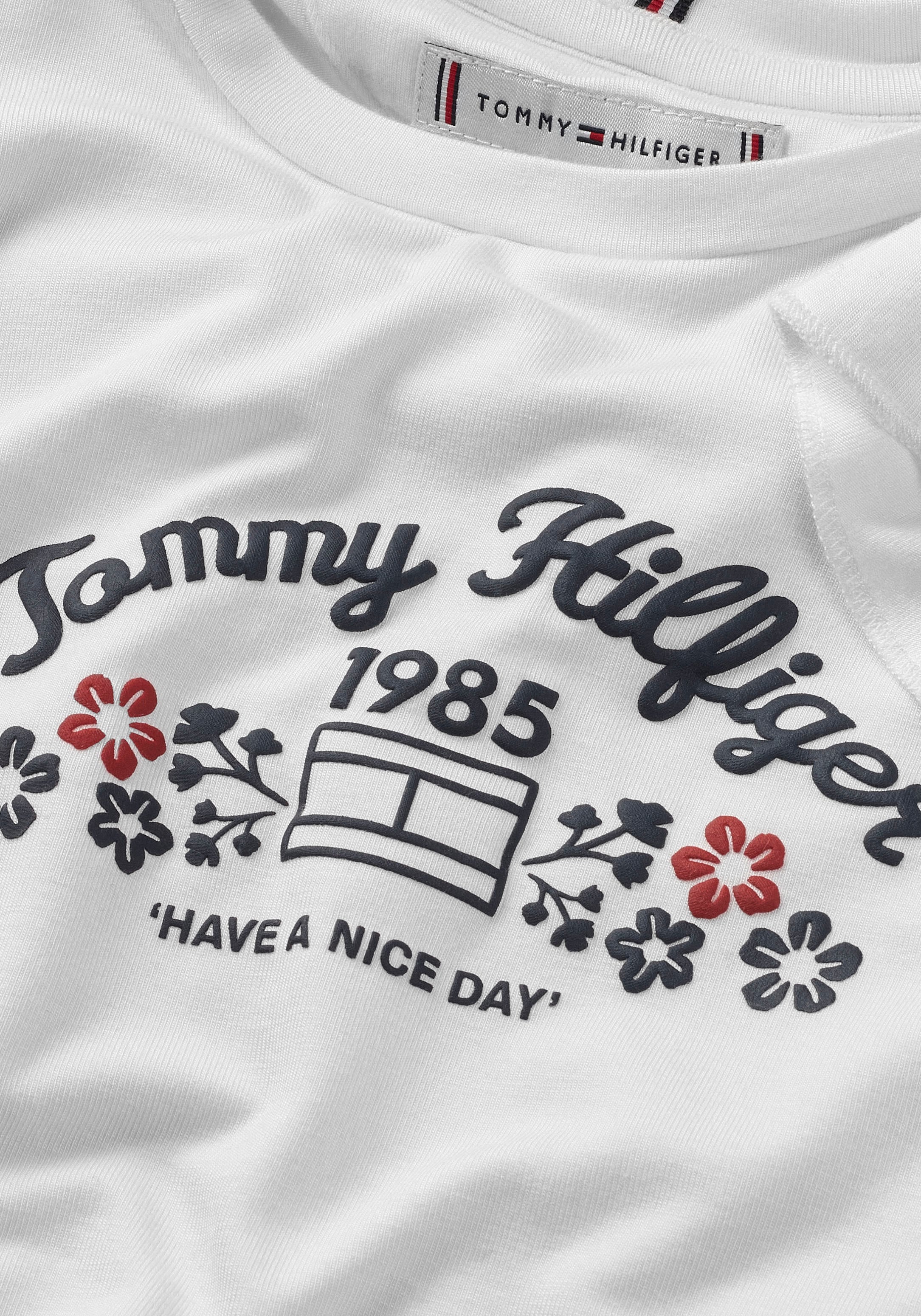 Tommy Hilfiger T-Shirt »FLOWER PUFF PRINT REG TEE SS« Kinder bis 16 Jahre mit Markenprint