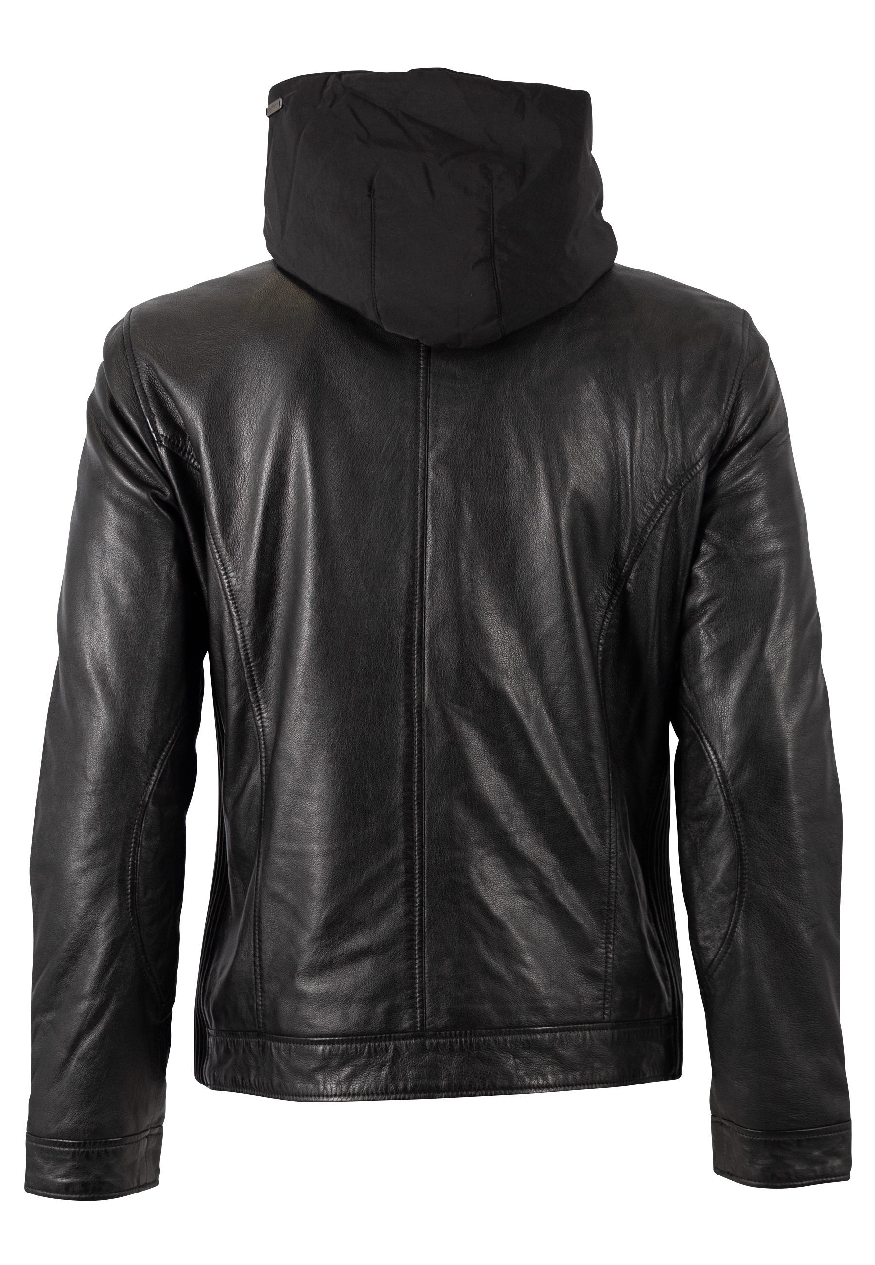 Mauritius Lederjacke »MMHocki« im Biker-Stil mit Kapuze aus Nylon