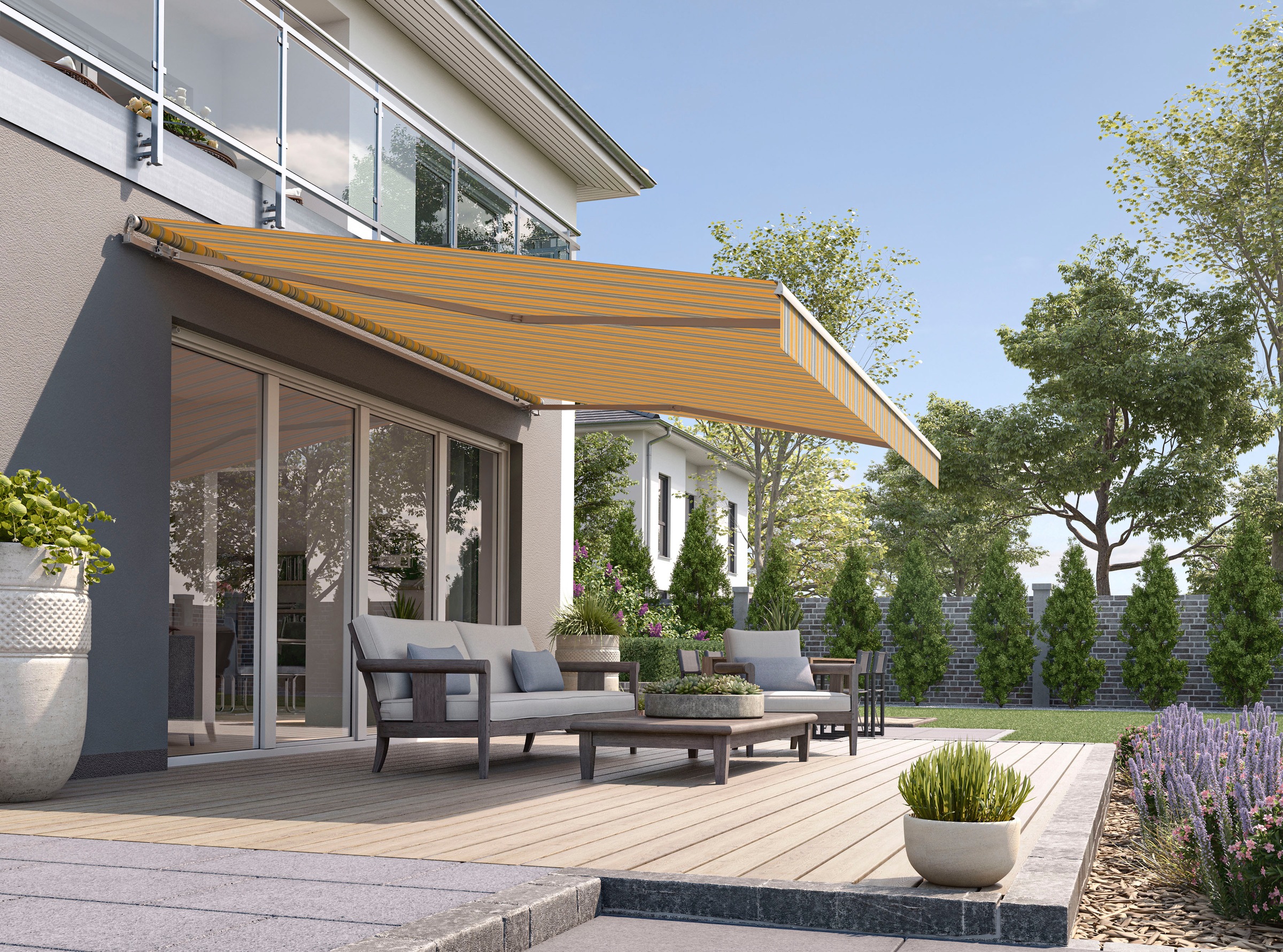 Thumbnail - Wismar Gelenkarmmarkise B: 300 cm, in versch. Ausfällen und Dessins