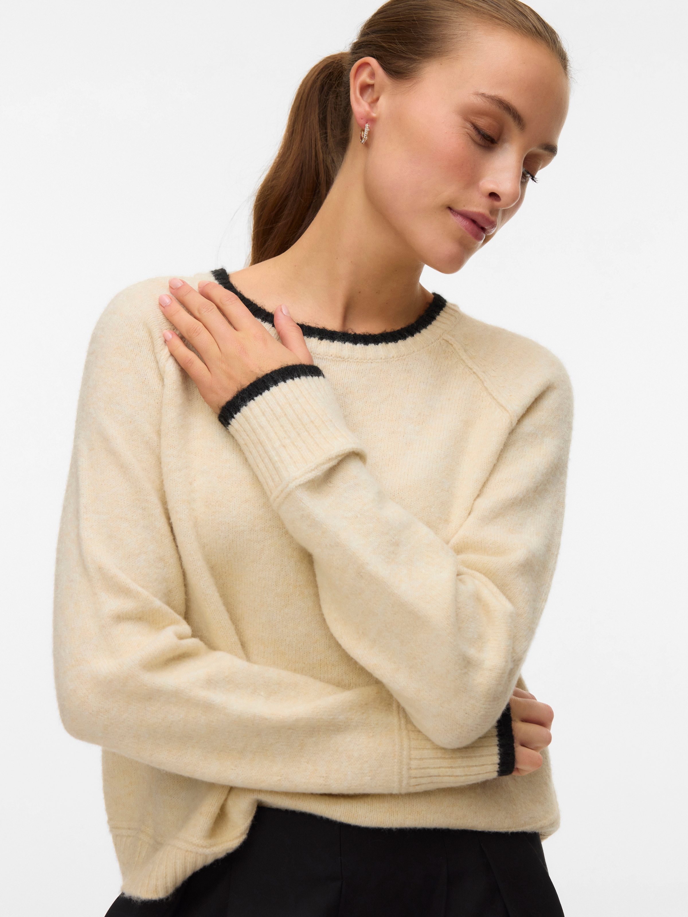 Vero Moda Strickpullover "VMAQUARIUS LS O-NECK RAGLAN PULLOVER BF" günstig online kaufen