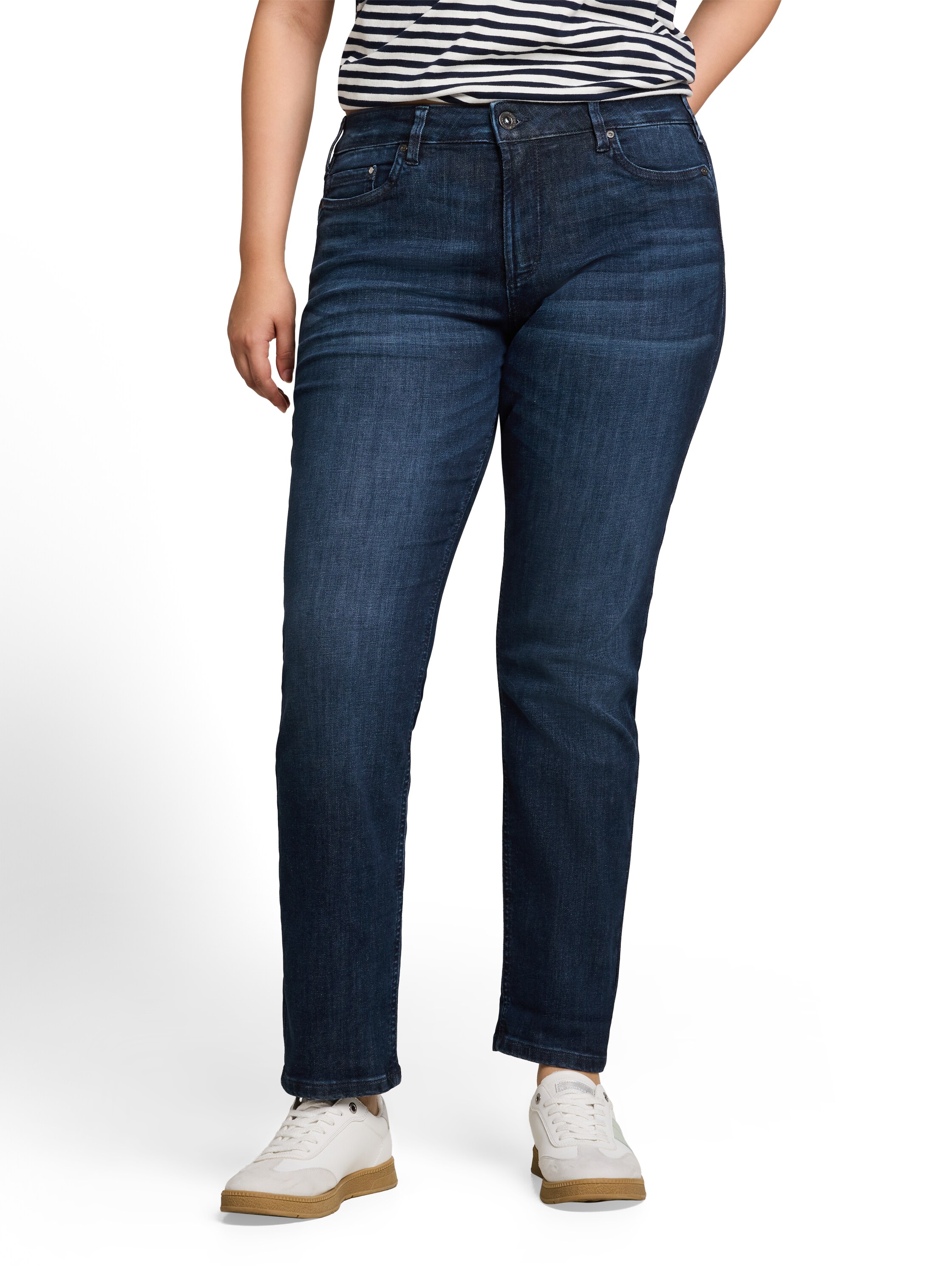 TOM TAILOR PLUS 5-Pocket-Jeans mit Leo-Print auf der Innenseite / Große Größen
