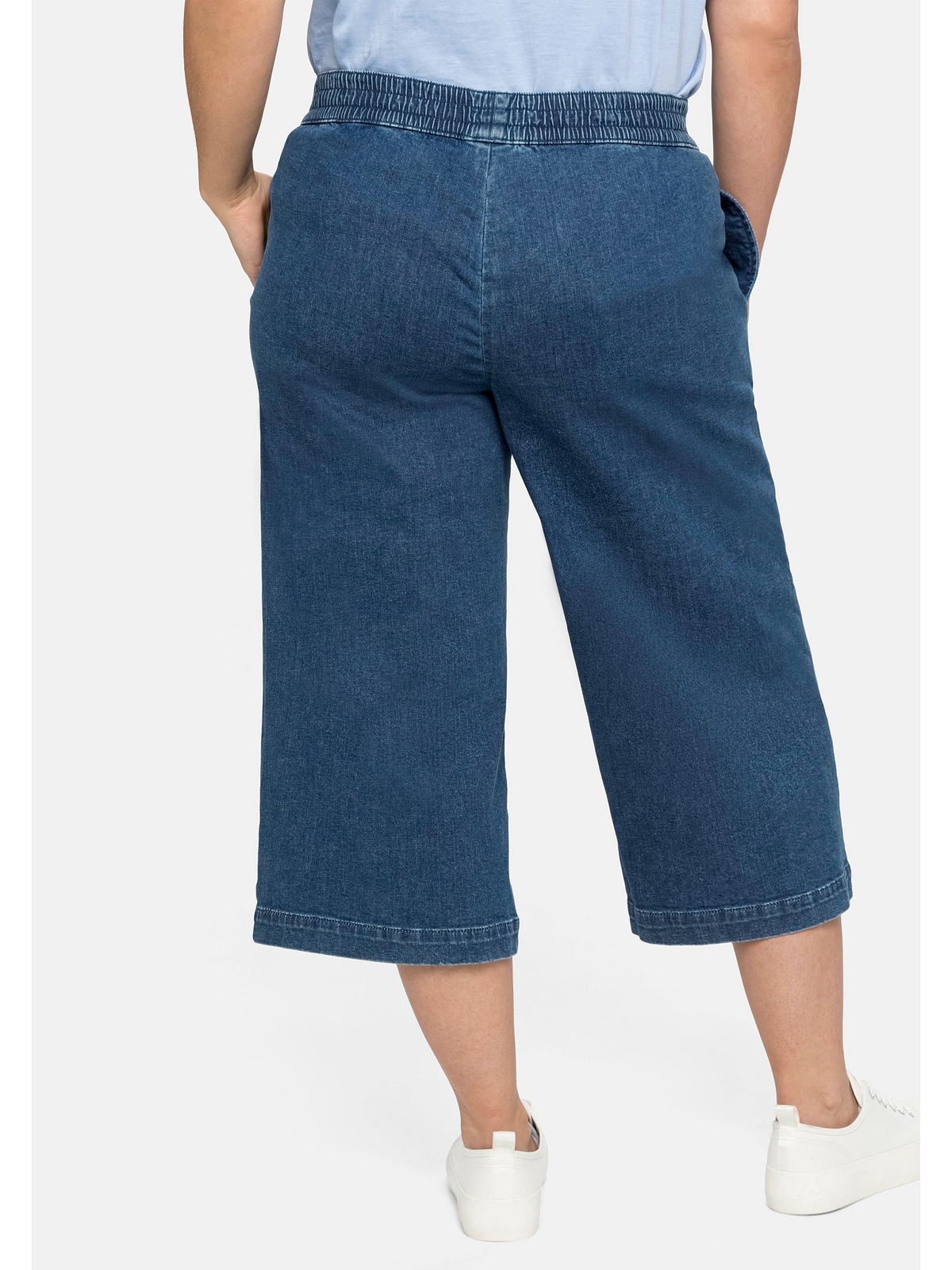 Sheego 3/4-Jeans »Große Größen«, mit Schlupfbund, aus elastischem Denim