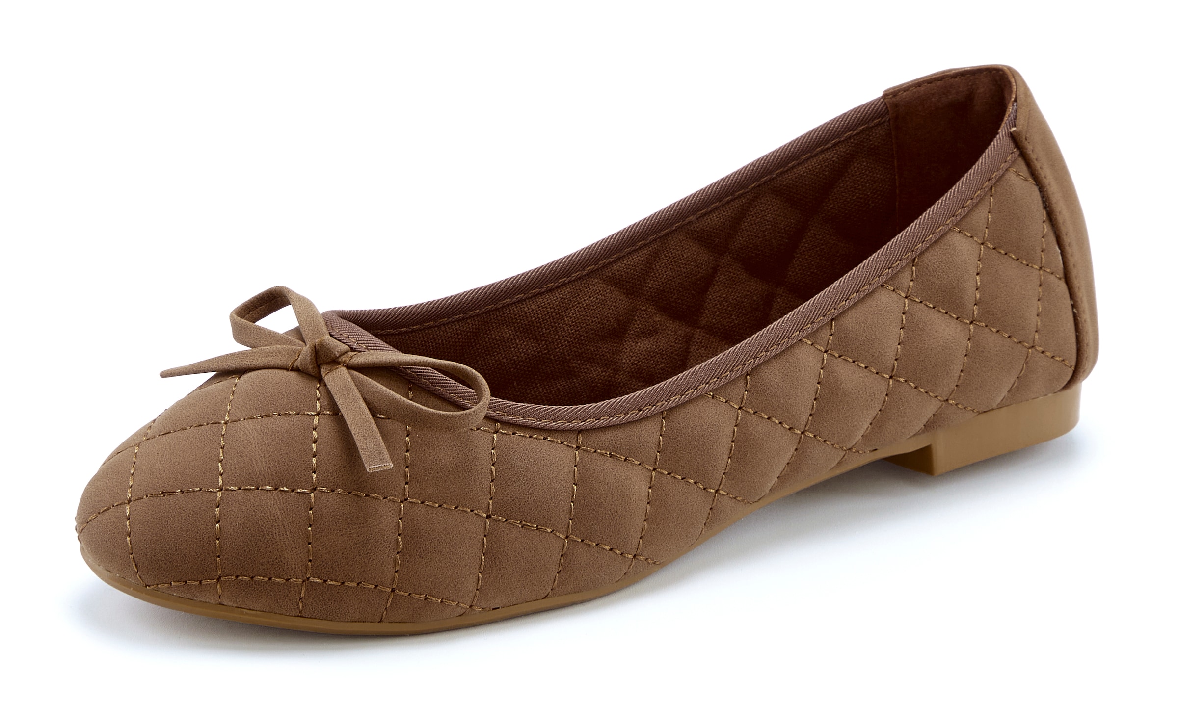 LASCANA Ballerina »Slipper, Schlüpfschuh«, mit Schleifenapplikation VEGAN