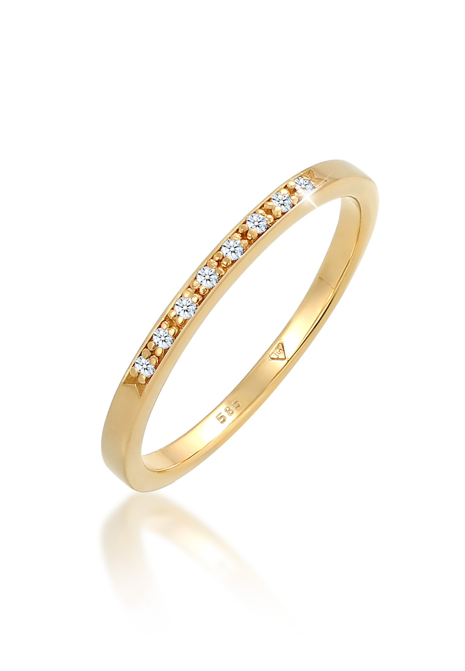 Elli DIAMONDS Verlobungsring »Bandring Verlobung Diamant (0.04 ct.) 585 Gelbgold«