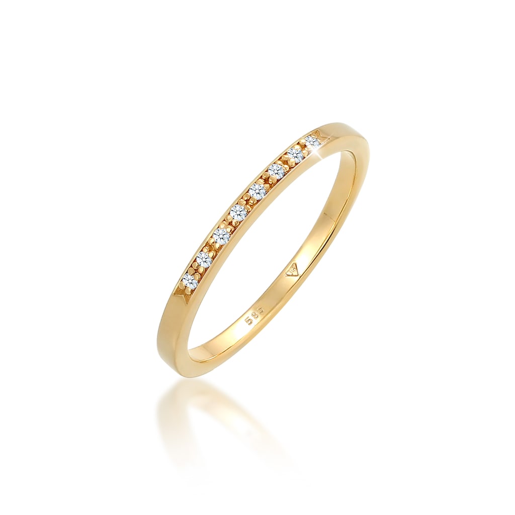 Elli DIAMONDS Verlobungsring »Bandring Verlobung Diamant (0.04 ct.) 585 Gelbgold«