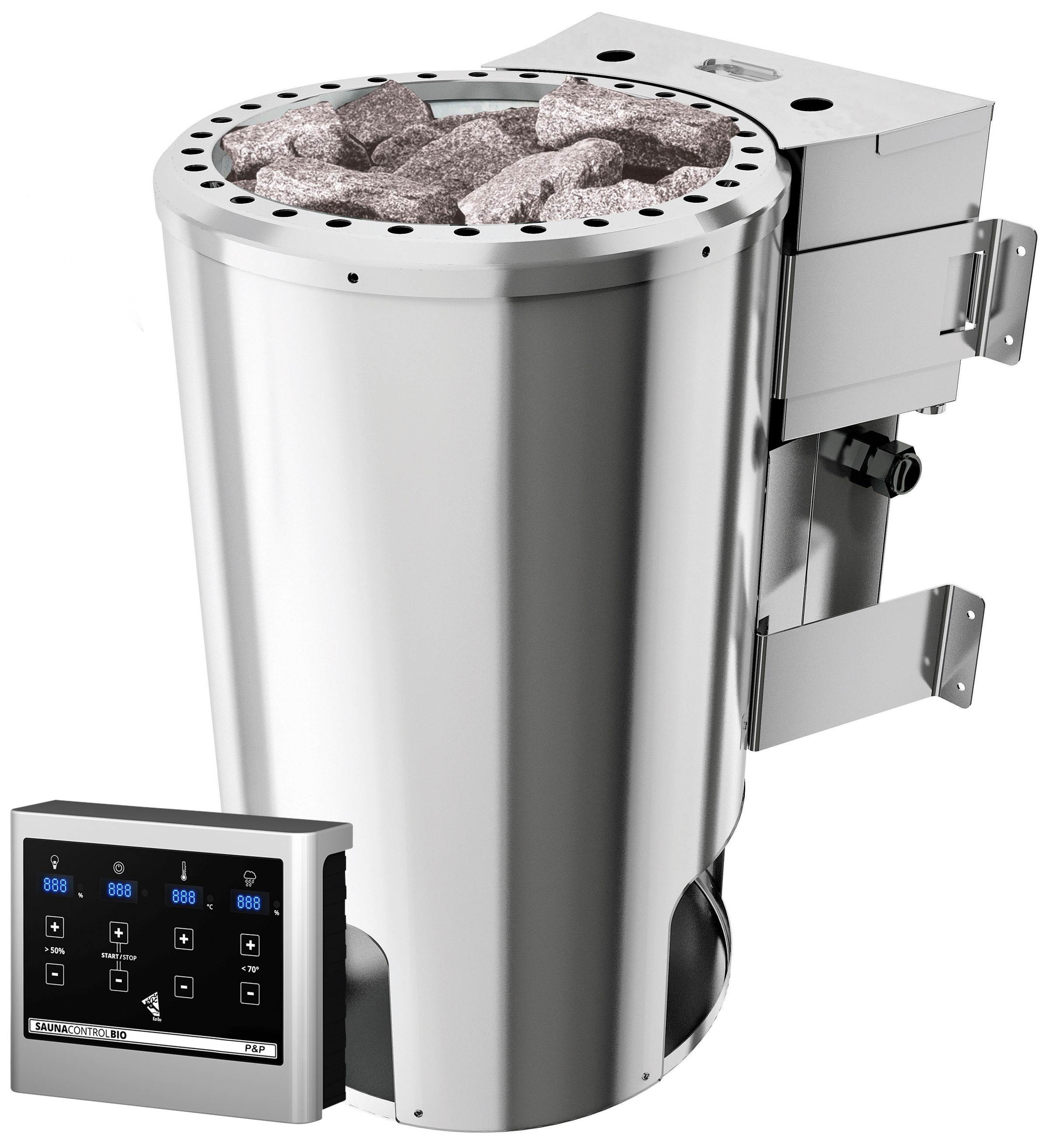 Karibu Sauna »Tomke« Set,  Ofen 3,6 kW Bio-Ofen externe Strg. easy