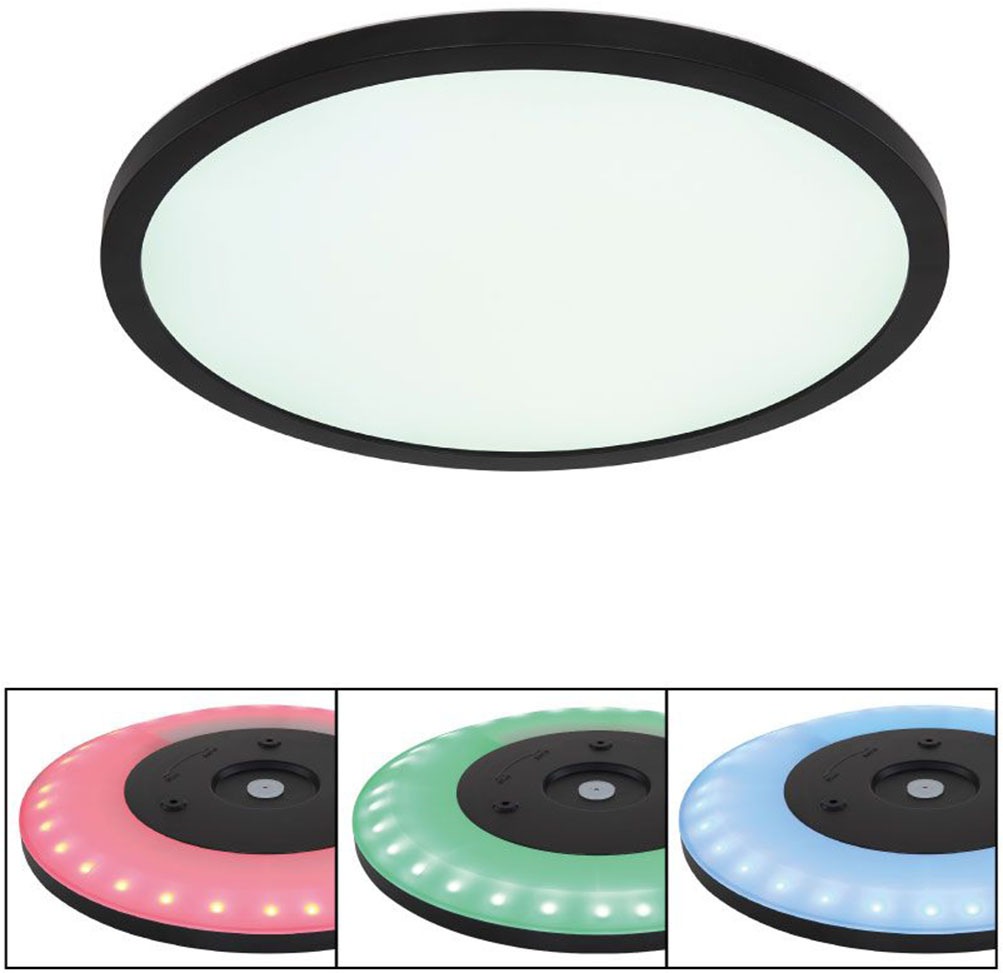 GLOBO LIGHTING LED Deckenleuchte »SAPANA«, Leuchtmittel LED-Modul | LED fest integriert, Deckenlampe, rund, Farbwechsel Rot-Grün-Blau, Wohnzimmer