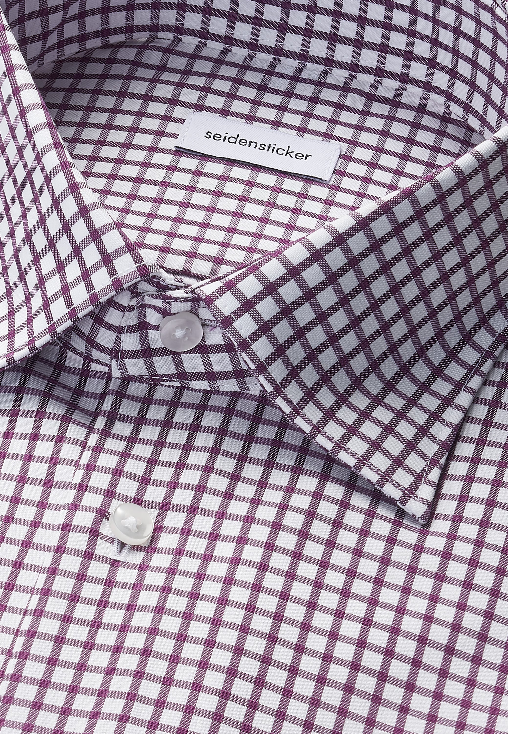 seidensticker Businesshemd »Schwarze Rose« Regular 1/1 Covered-Button-Down-Kragen Karo