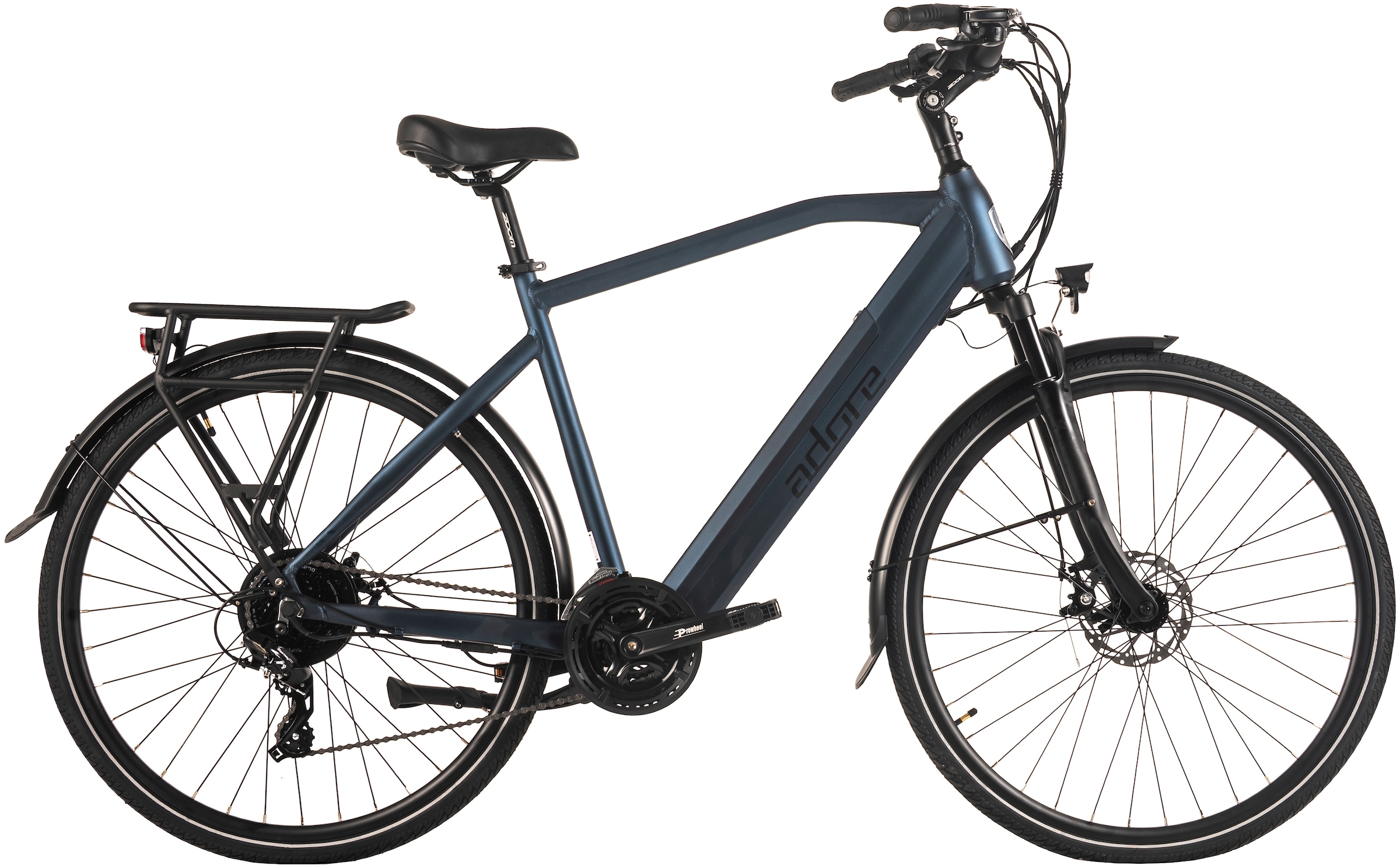 ADORE E-Bike "28" Alu Trekking E-Bike ATR-190 Heckmotor 50NM / 15Ah Dunkelblau matt", 55cm, 28 Zoll (71,12cm), schwarz, Elektrofahrräder, Pedelec,