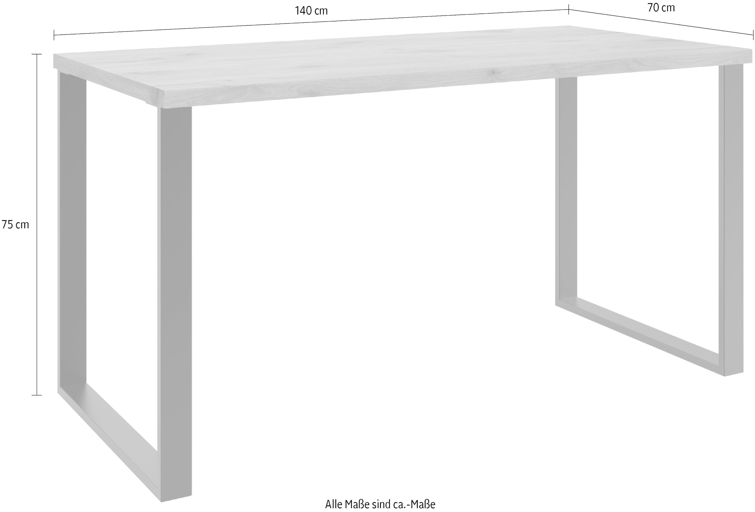 Wimex Schreibtisch »Norderney«, aus Holzwerkstoff und Metall, 140x70cm