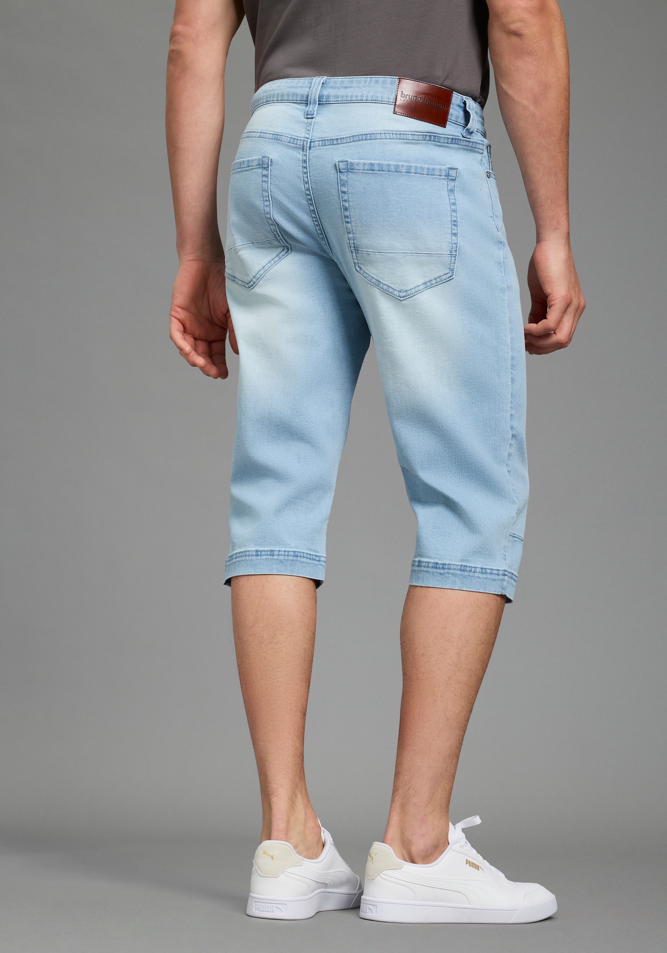 Bruno Banani Jeansbermudas Straight-Fit, normale Leibhöhe, aus elastischem Denim-Material