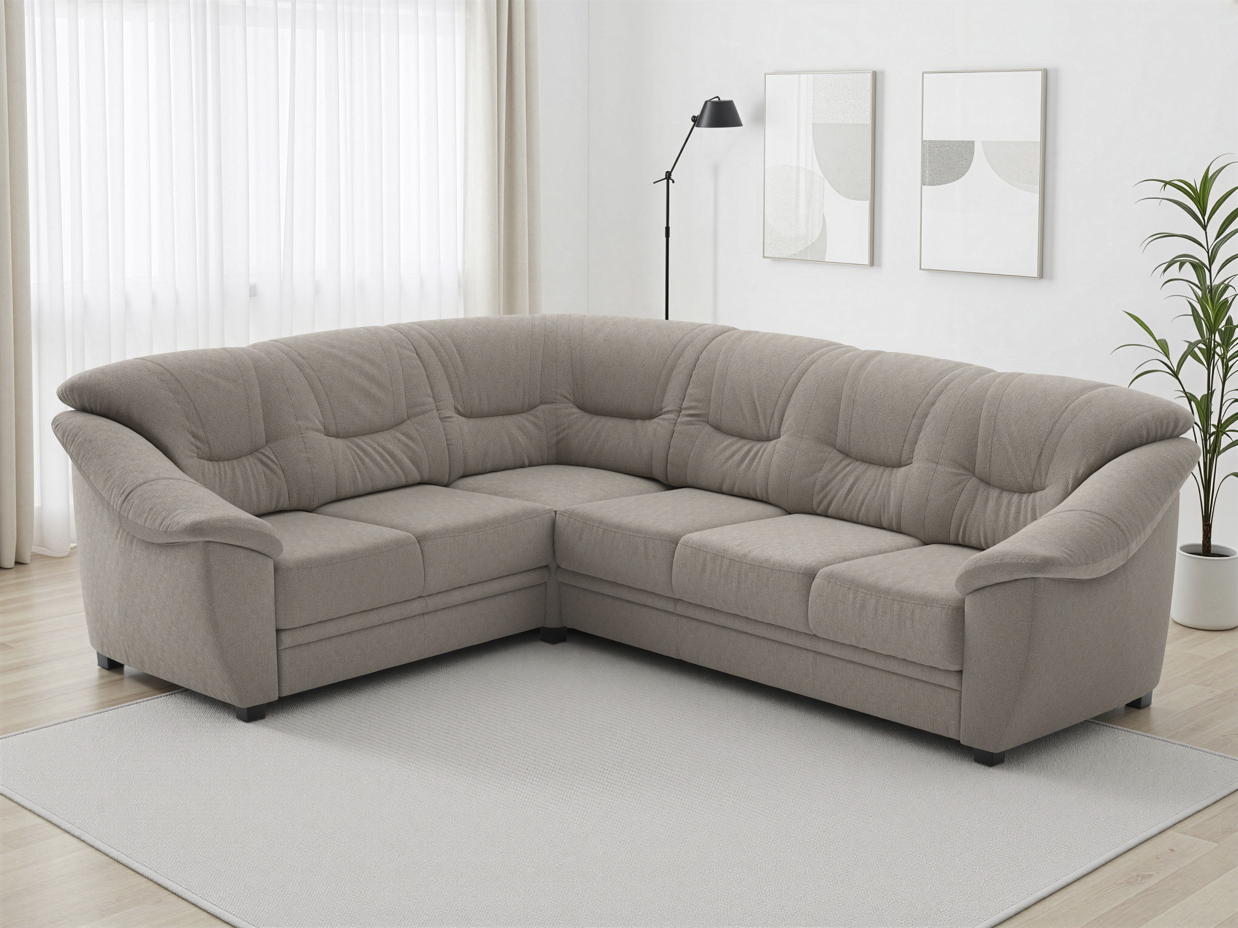 sit&more Ecksofa "Savona L-Form, B. 262 cm, Komfortsitz, Eckcouch mit Stoff- & Lederwahl" optional Schlaffunktion, Liegefl. 120x195 cm
