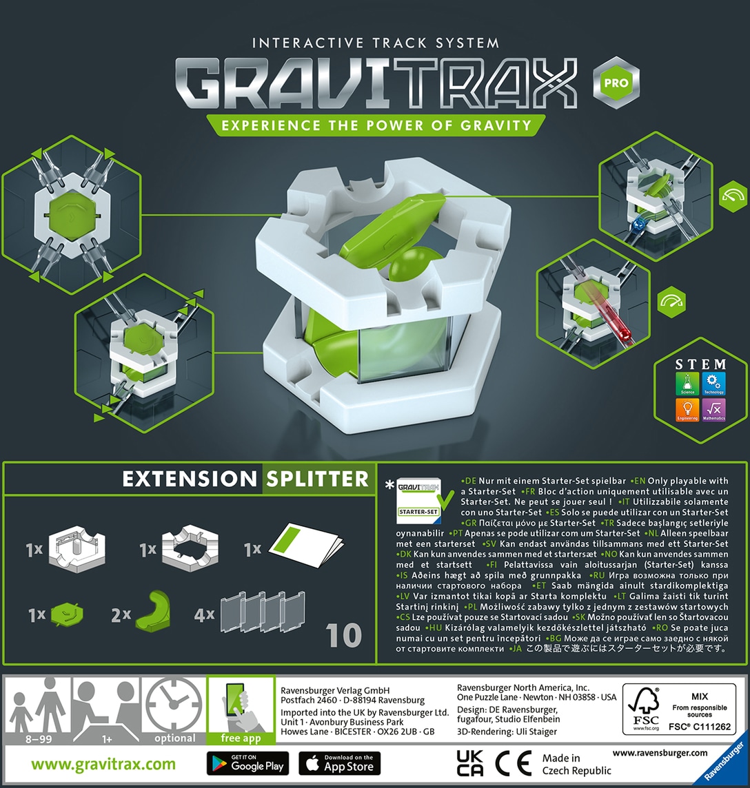 Ravensburger Kugelbahn-Bausatz »GraviTrax PRO Splitter«, Made in Europe